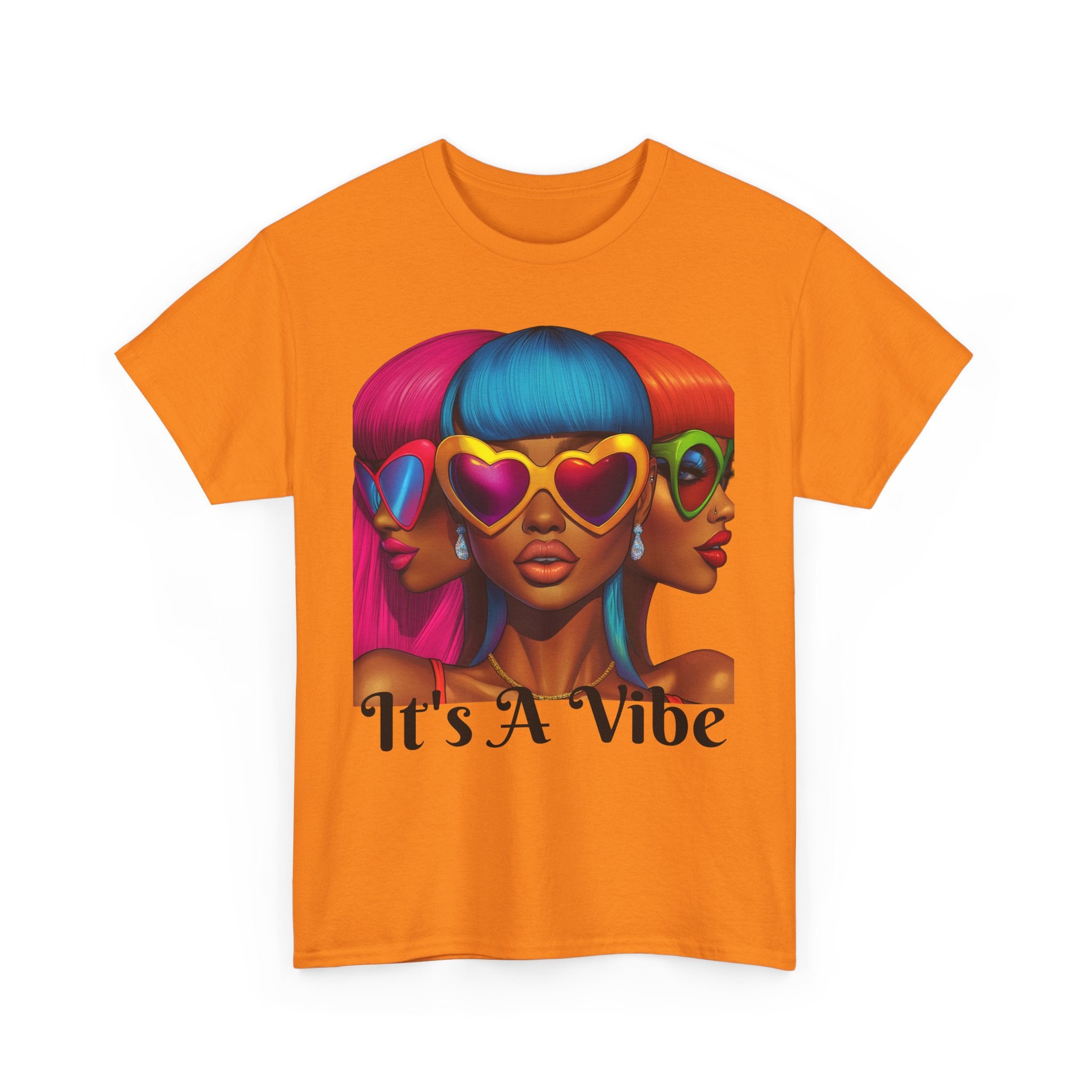 It's A Vibe Unisex Heavy Cotton Tee - Colorful Graphic T-Shirt for Casual Wear