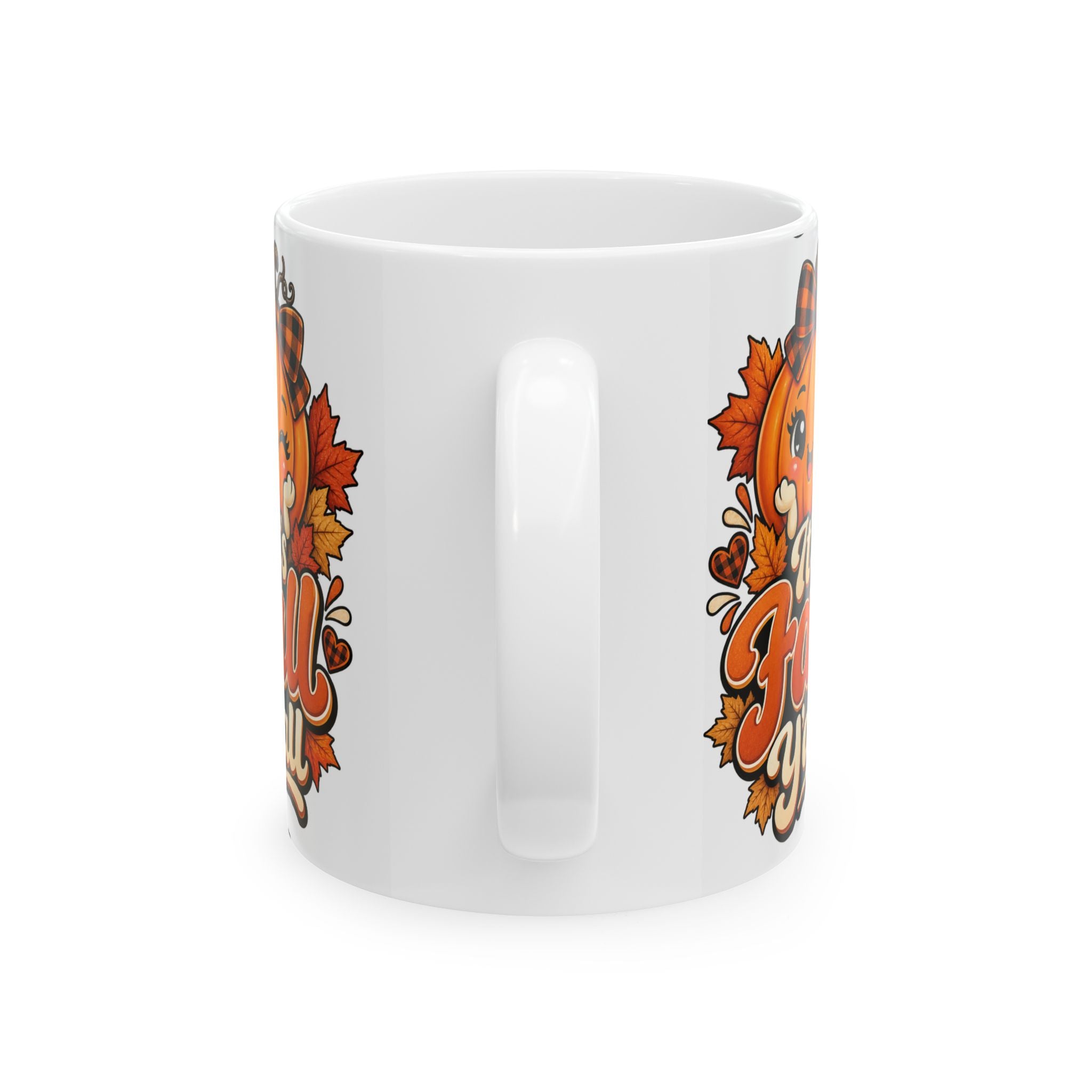 It's Fall Y'all Ceramic Mug — Cute Pumpkin & Autumn Leaves 11oz/15oz