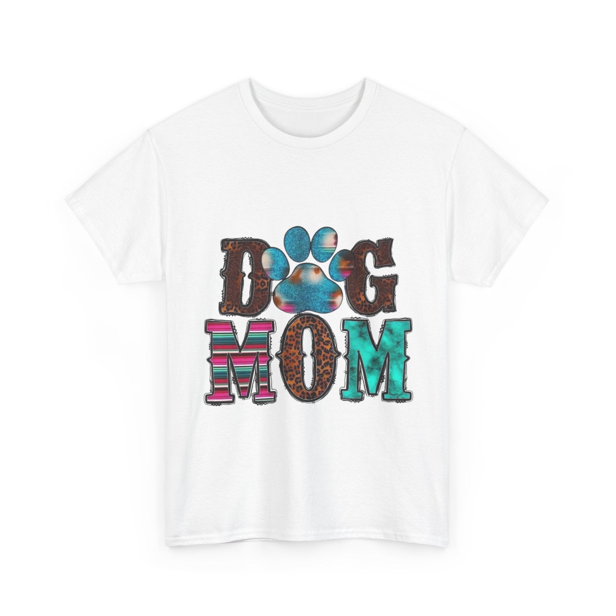 Dog Mom Heavy Cotton Tee, Pet Lover Gift, Dog Owner Apparel, Fun Animal Shirt, Cute Casual Wear, Perfect for Dog Lovers