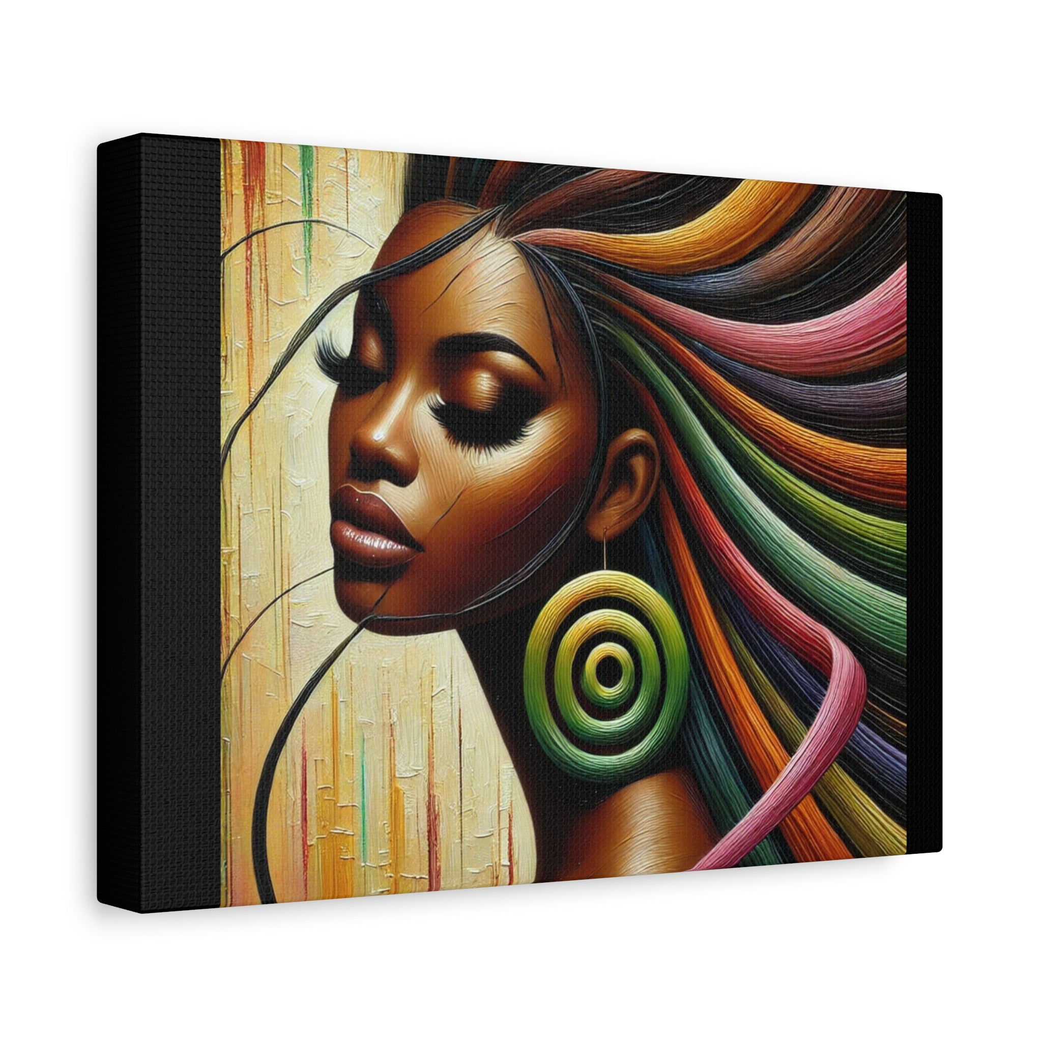 Glowing Vibrant African Art Canvas Print - 1.25" Stretched Wall Decor