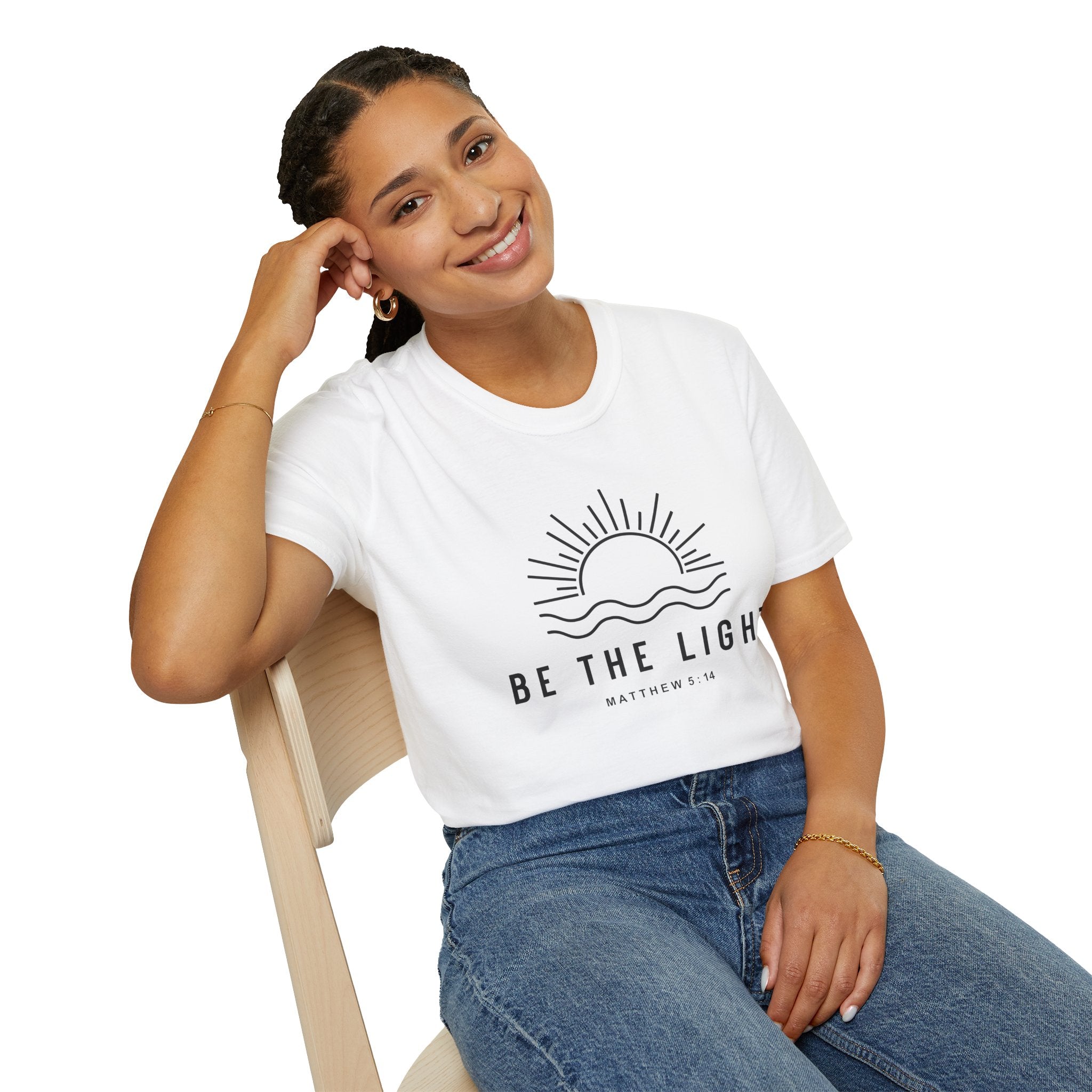 Be The Light Unisex T-Shirt - Inspirational Christian Apparel, Faith-Based Gift, Summer Wear, Positive Vibes, Matthew 5:14