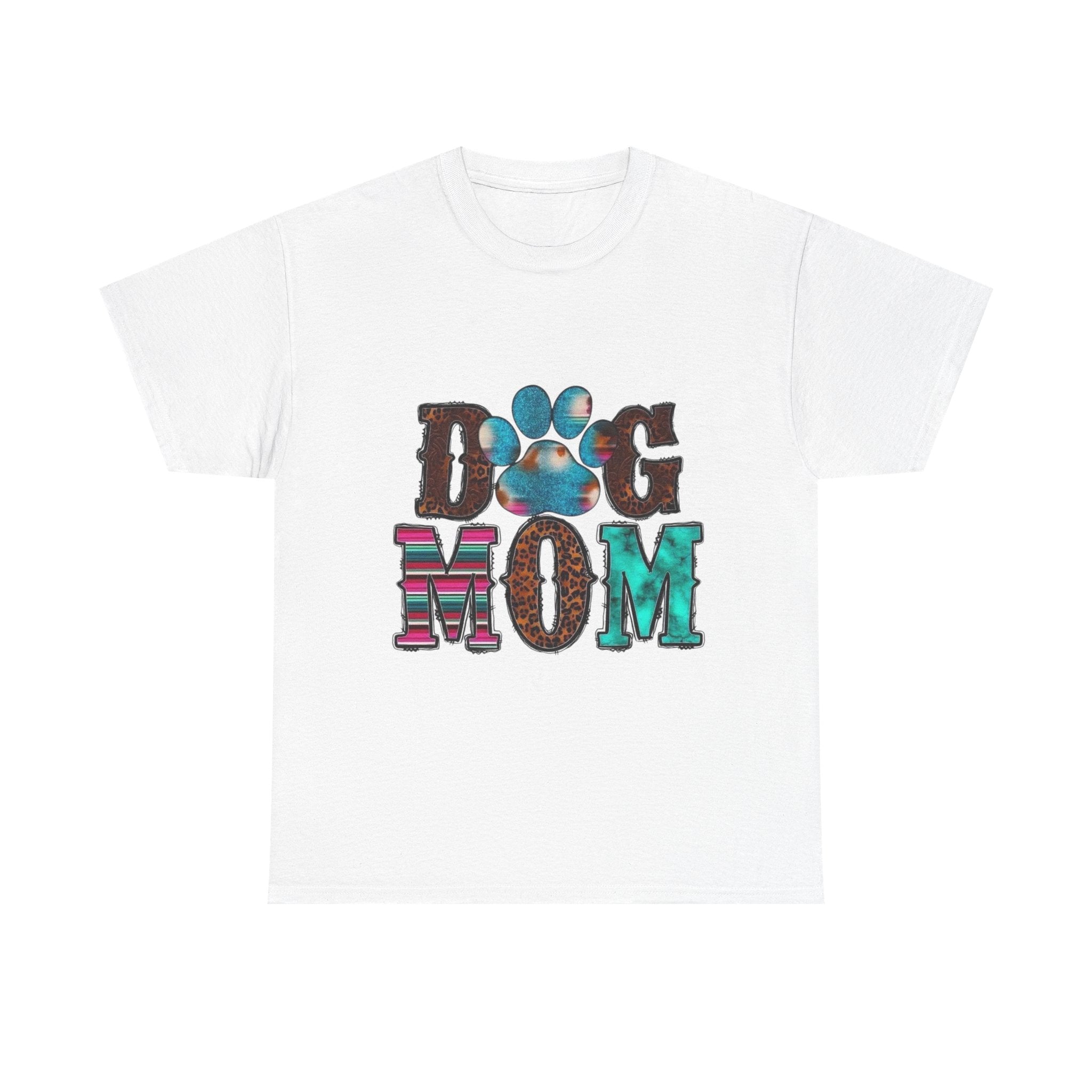 Dog Mom Heavy Cotton Tee, Pet Lover Gift, Dog Owner Apparel, Fun Animal Shirt, Cute Casual Wear, Perfect for Dog Lovers
