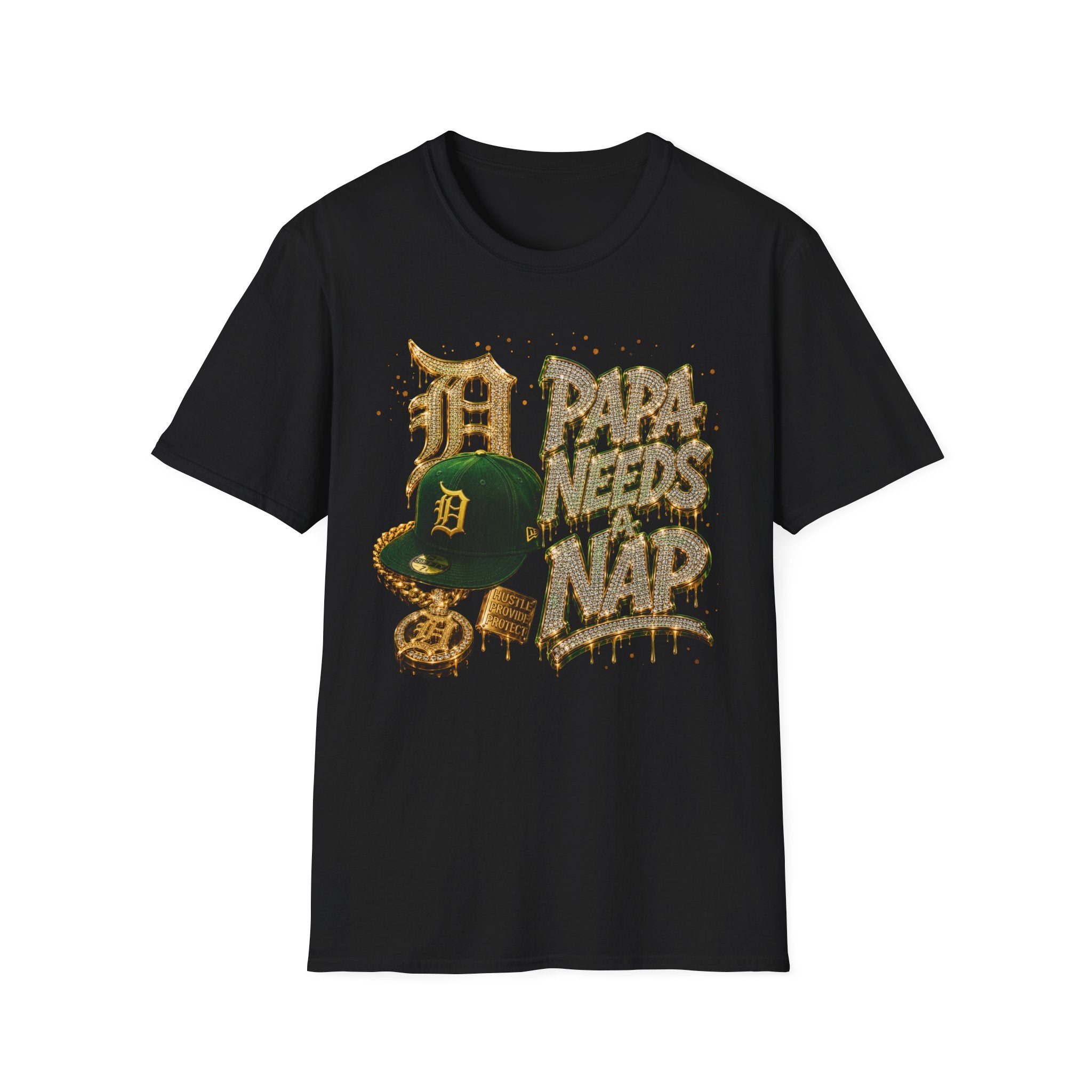 Papa Needs A Nap T-Shirt – Vintage Detroit D Hat Graphic Tee for Dads