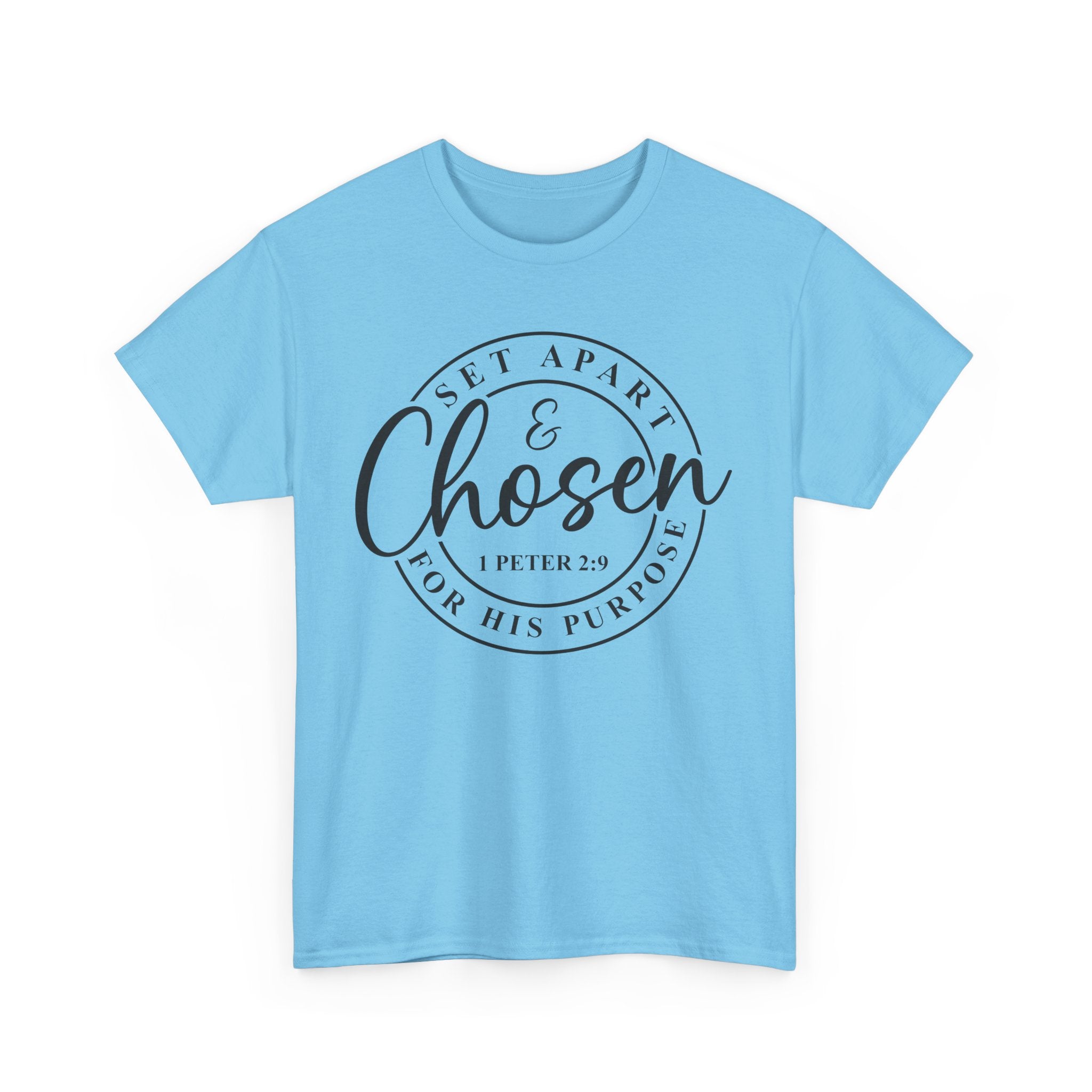 Set Apart & Chosen Unisex Heavy Cotton Tee, Faith-Based T-Shirt, Christian Apparel, Inspirational Gift, Religious Shirt, Meaningful Message