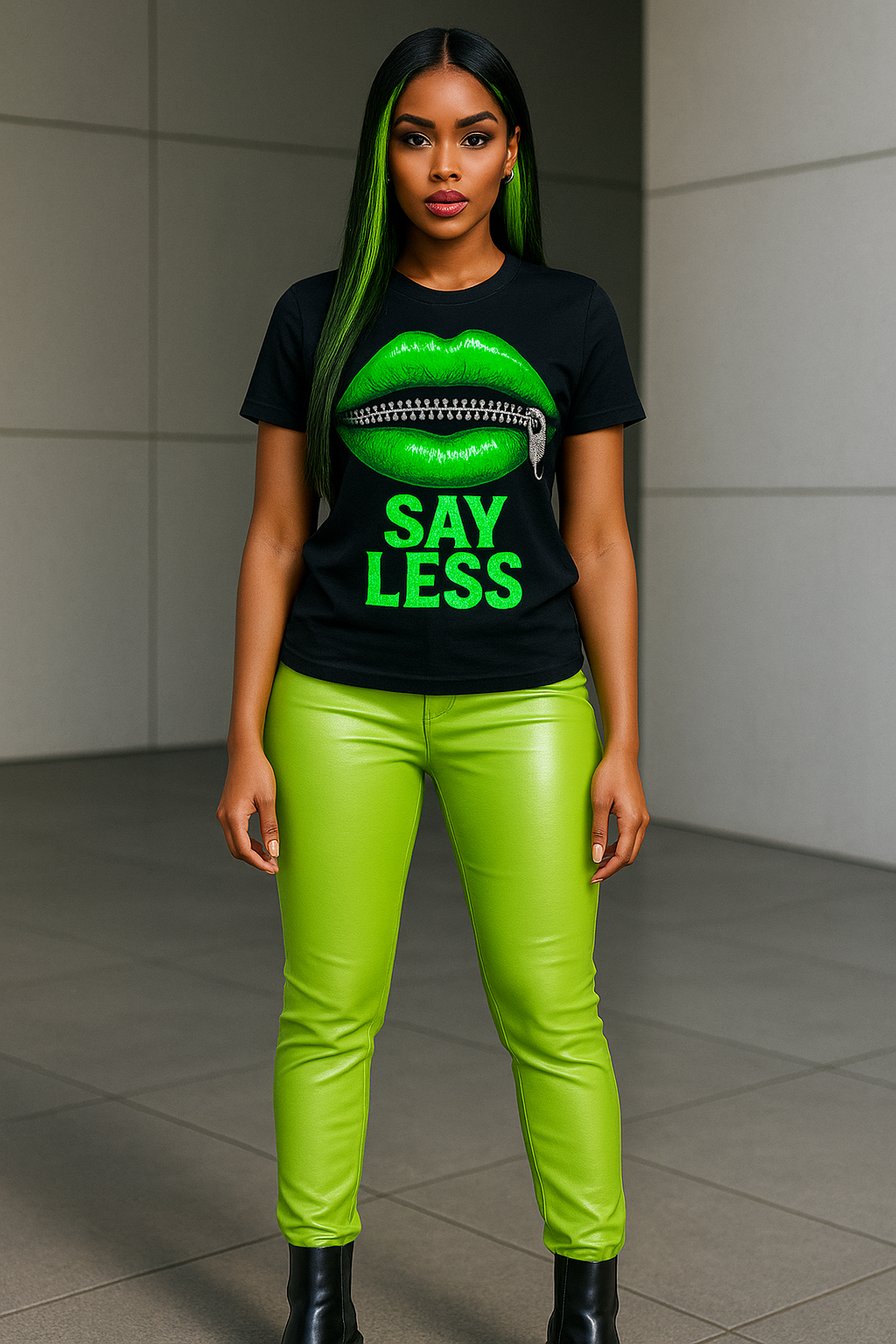 Say Less Women's Green Softstyle Tee - Bold Inspirational Graphic T-Shirt