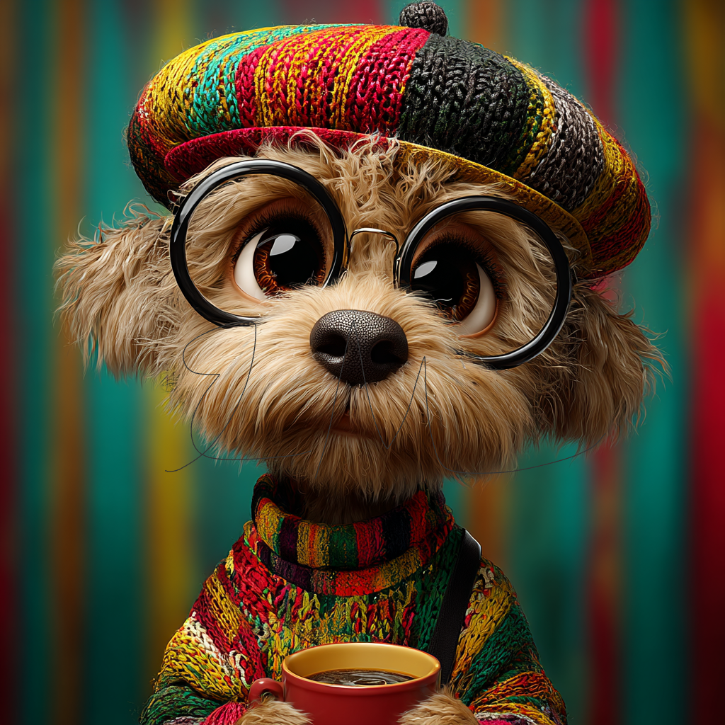Café Pup digital art PNG by Ebony Monique