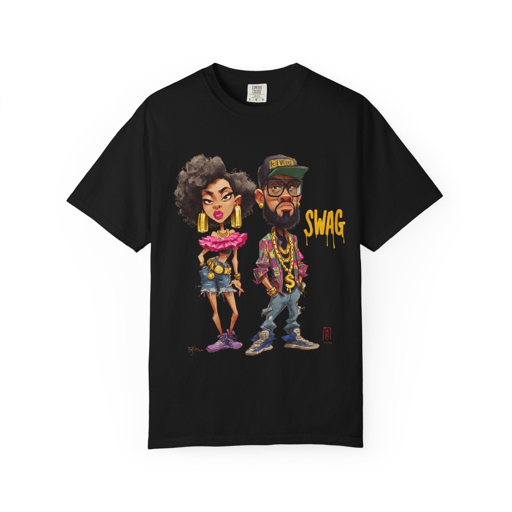 Unisex Garment-Dyed T-Shirt with Cool Cartoon Design - 'SWAG'