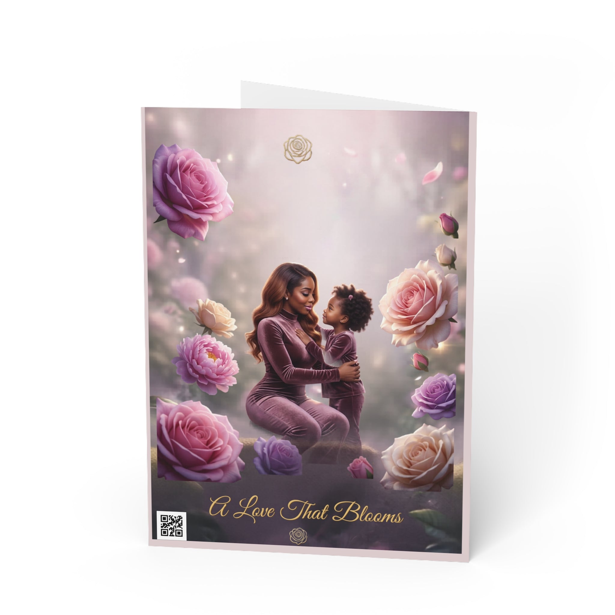 Mother's Day Greeting Card — "A Love That Blooms" Floral Mom & Child Card