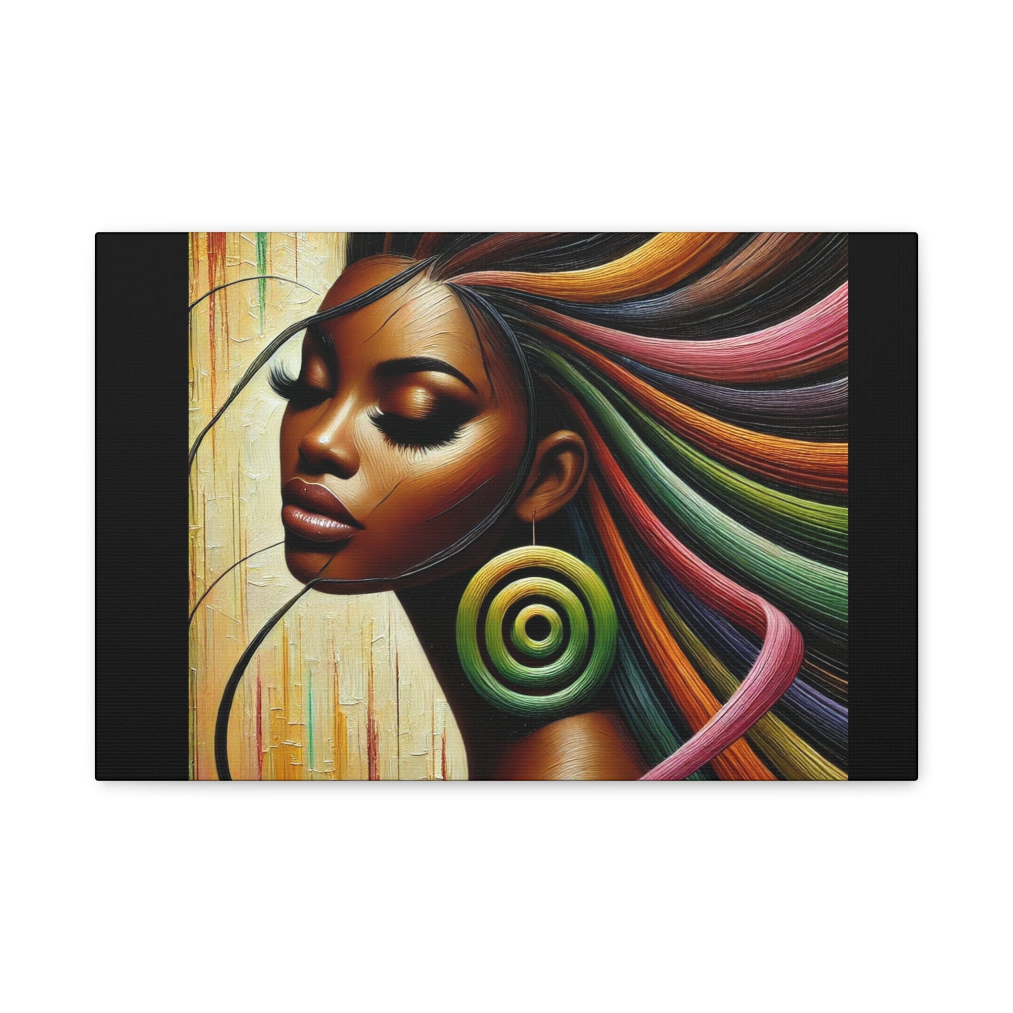 Glowing Vibrant African Art Canvas Print - 1.25" Stretched Wall Decor