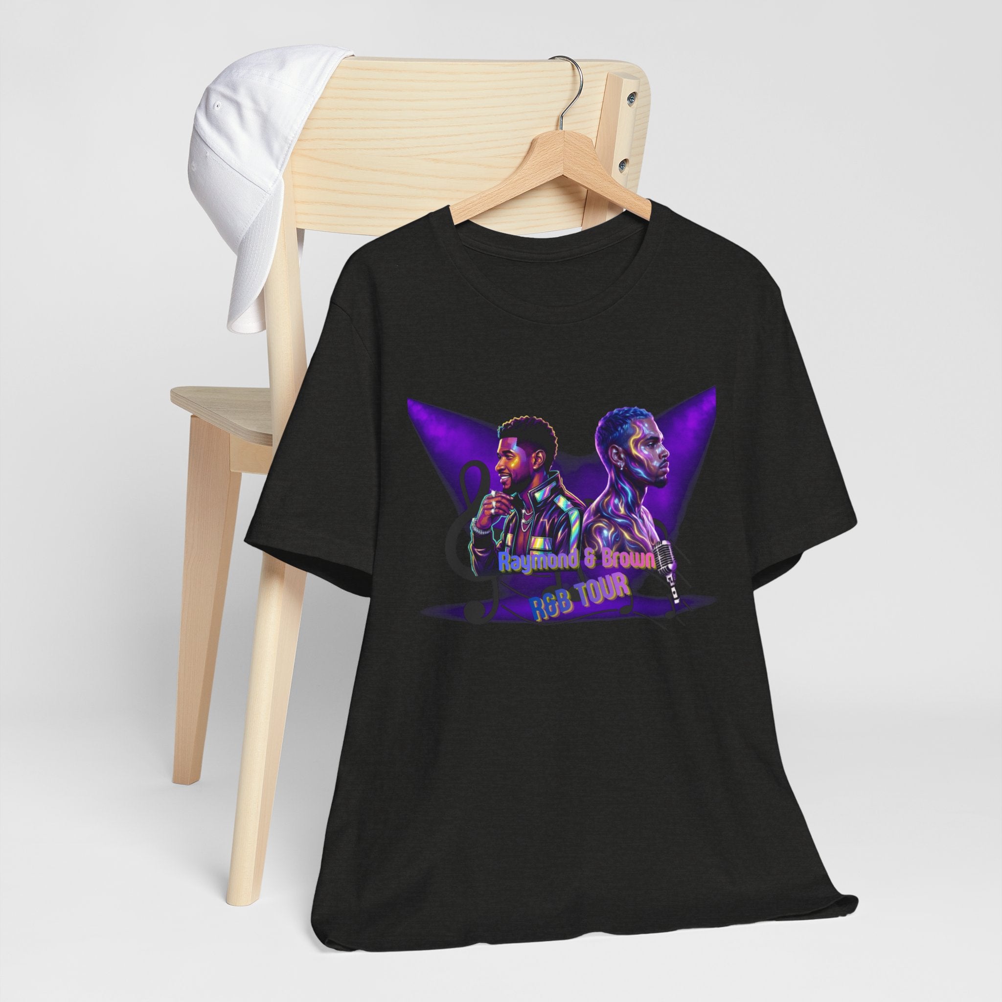 R & B Tour Music Duo Portrait T-Shirt — 'No Limit' Retro Neon Soul Tee