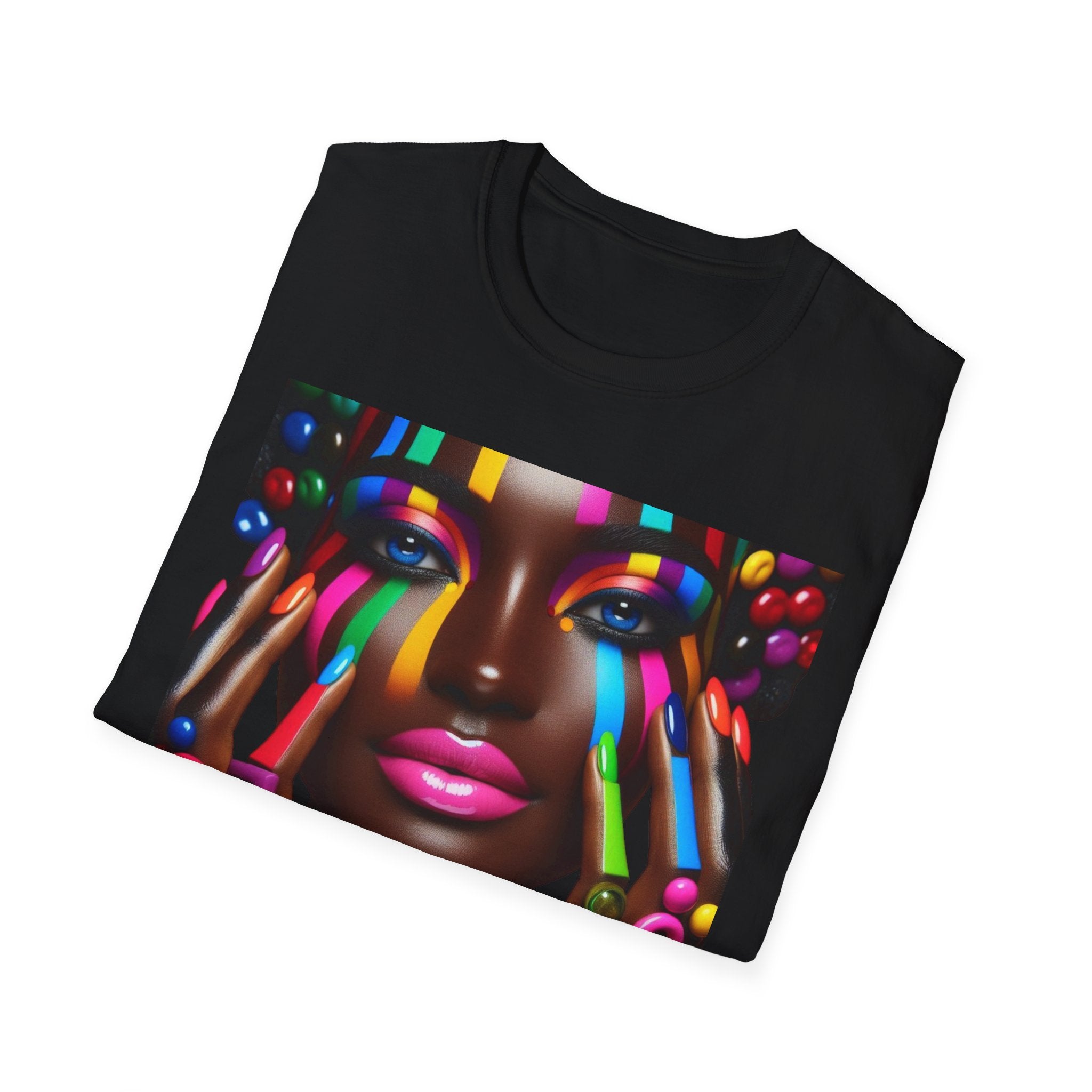 Colorful Pop-Art Afro Portrait T-Shirt
