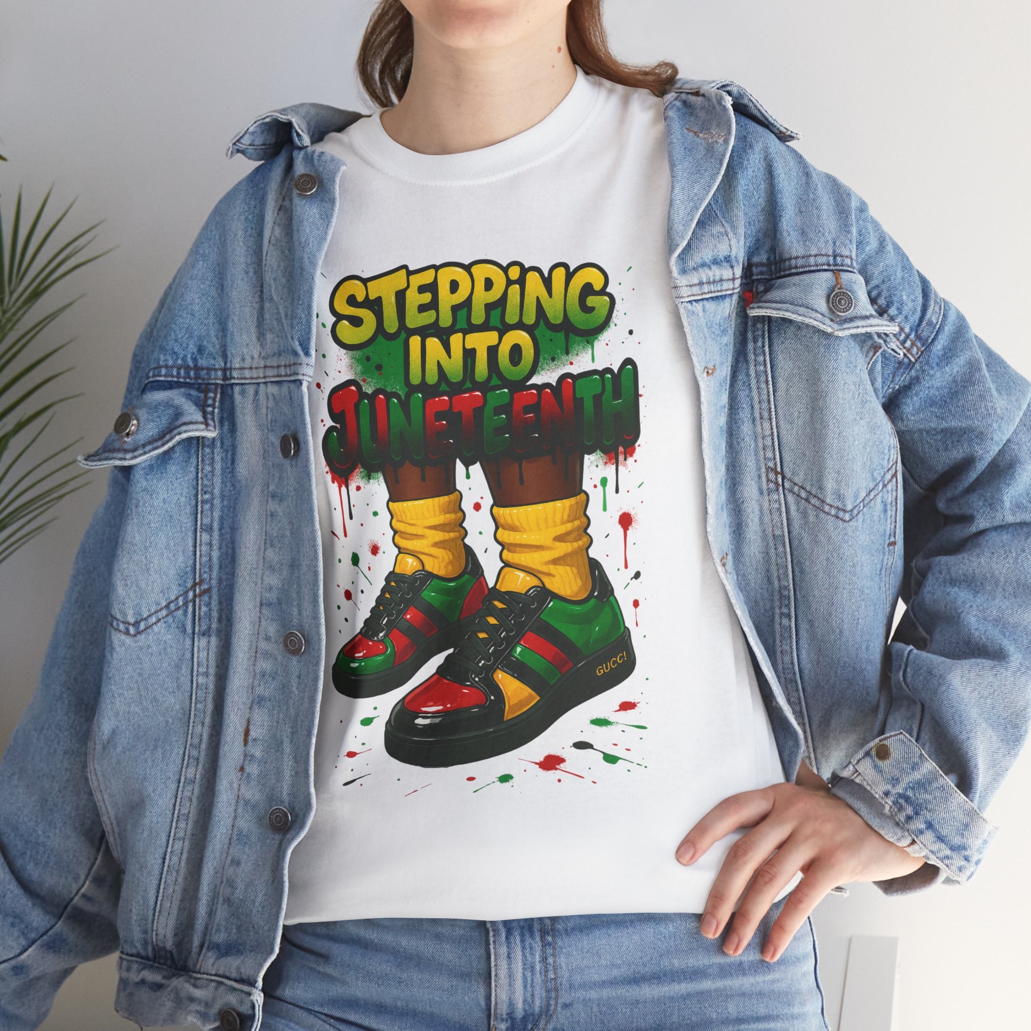 Just Stepping Into Juneteenth Unisex Heavy Cotton Tee | Celebration Shirt, Gift for Freedom, Black History Month, Party Wear