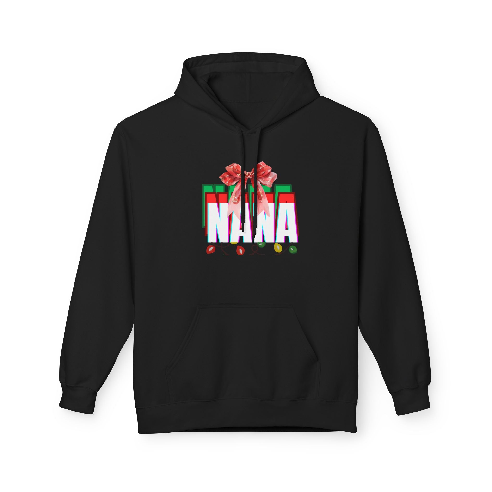 Christmas Nana Hoodie, Unisex Fleece Sweatshirt for Grandmothers, Family Gift, Holiday Apparel, Cozy Winter Wear