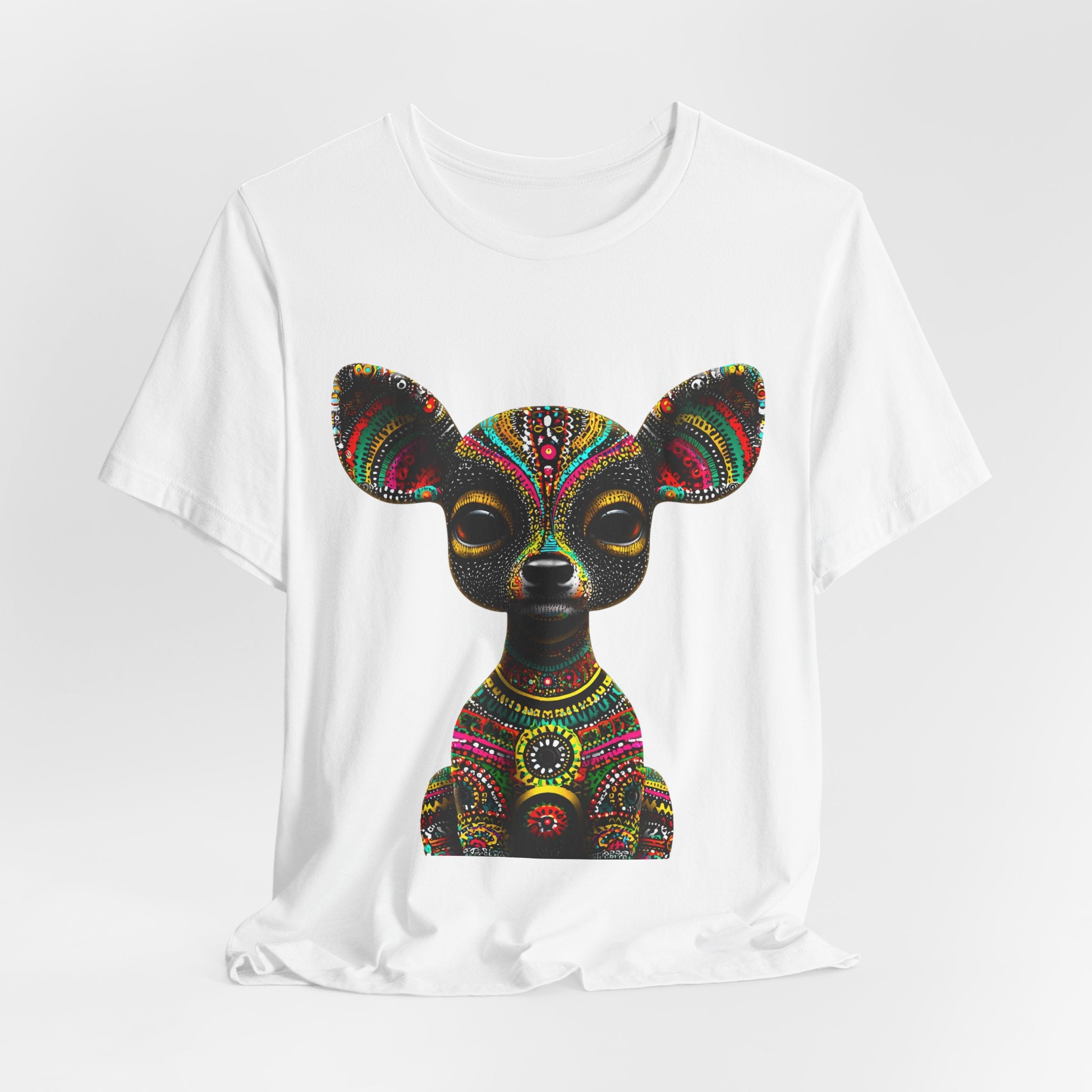 Psychedelic Chihuahua Art Tee — Colorful Tribal Dog Graphic T-Shirt