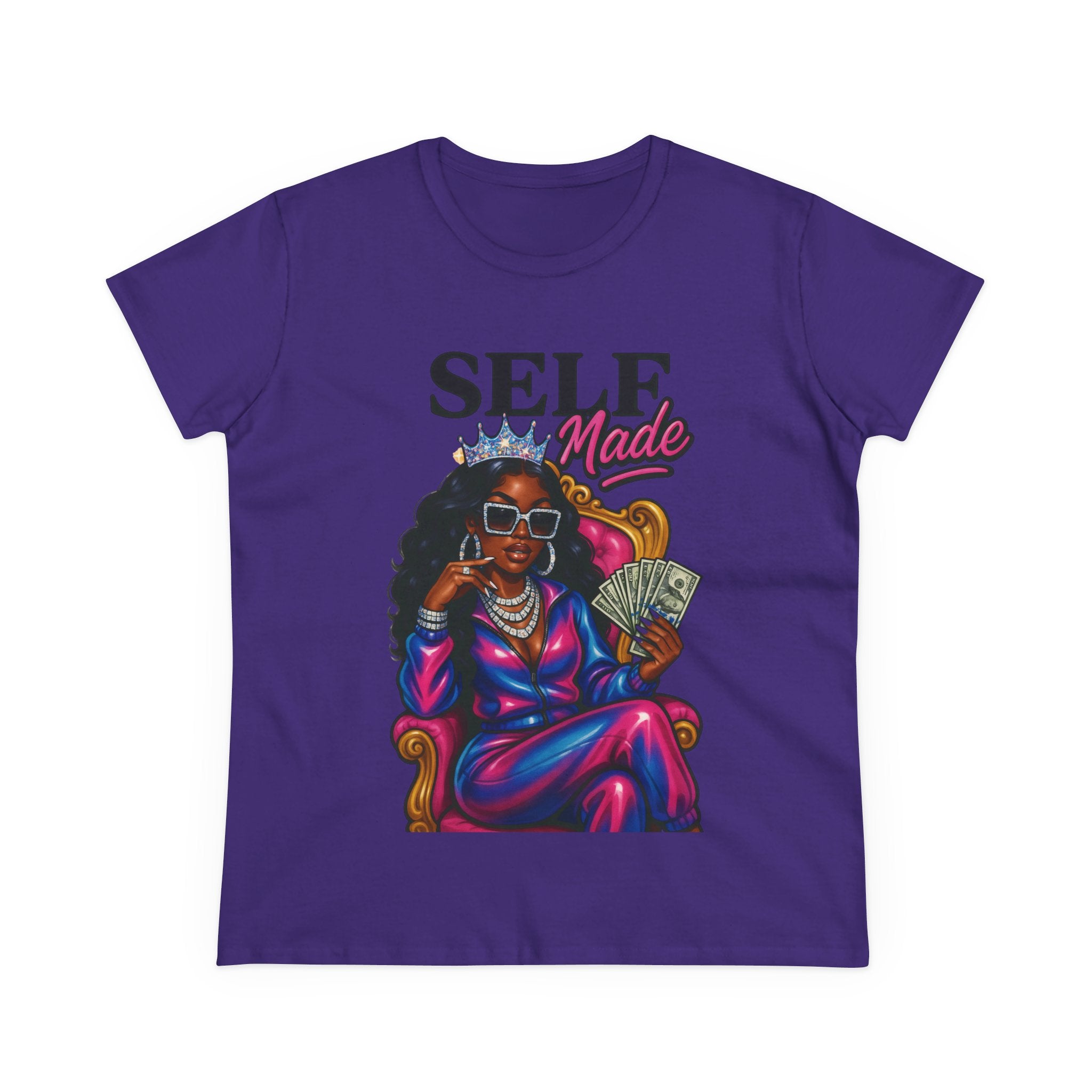 Self Made Women's Midweight Cotton Tee - Empowering Graphic Tee