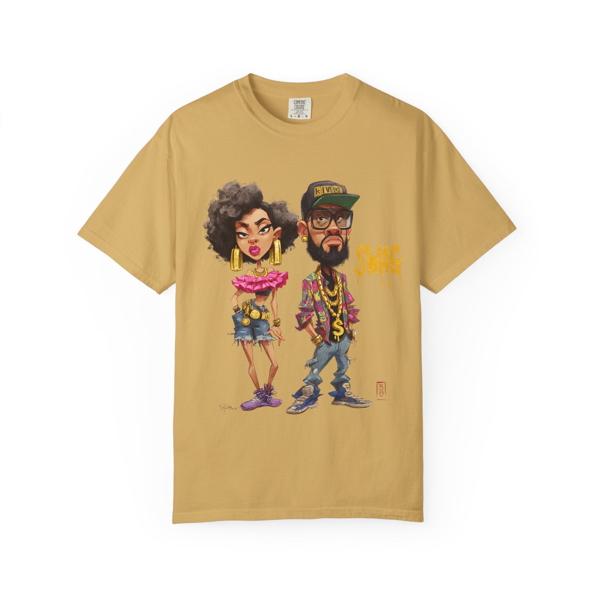 Unisex Garment-Dyed T-Shirt with Cool Cartoon Design - 'SWAG'