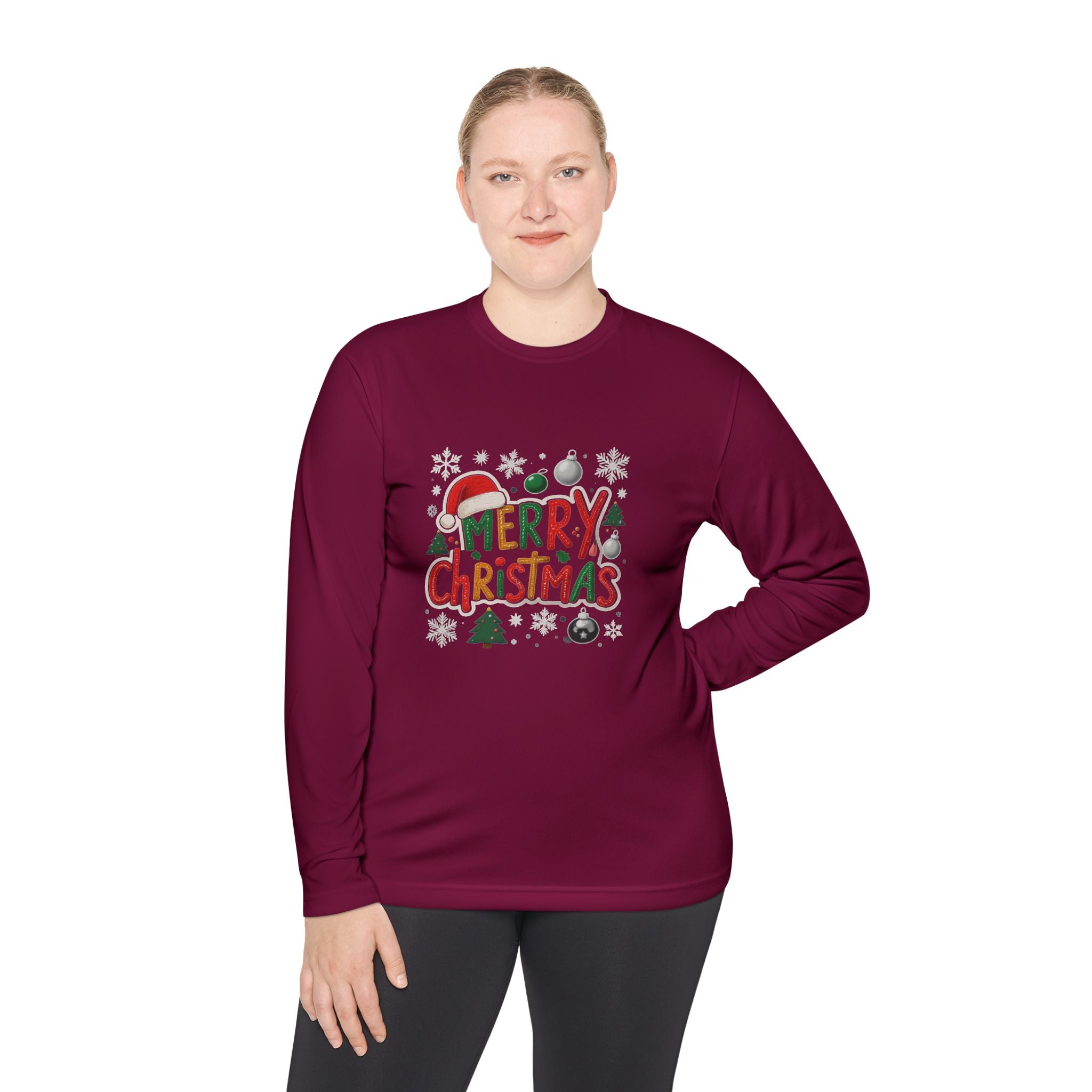 Merry Christmas Long Sleeve Tee — Festive Holiday Graphic Shirt