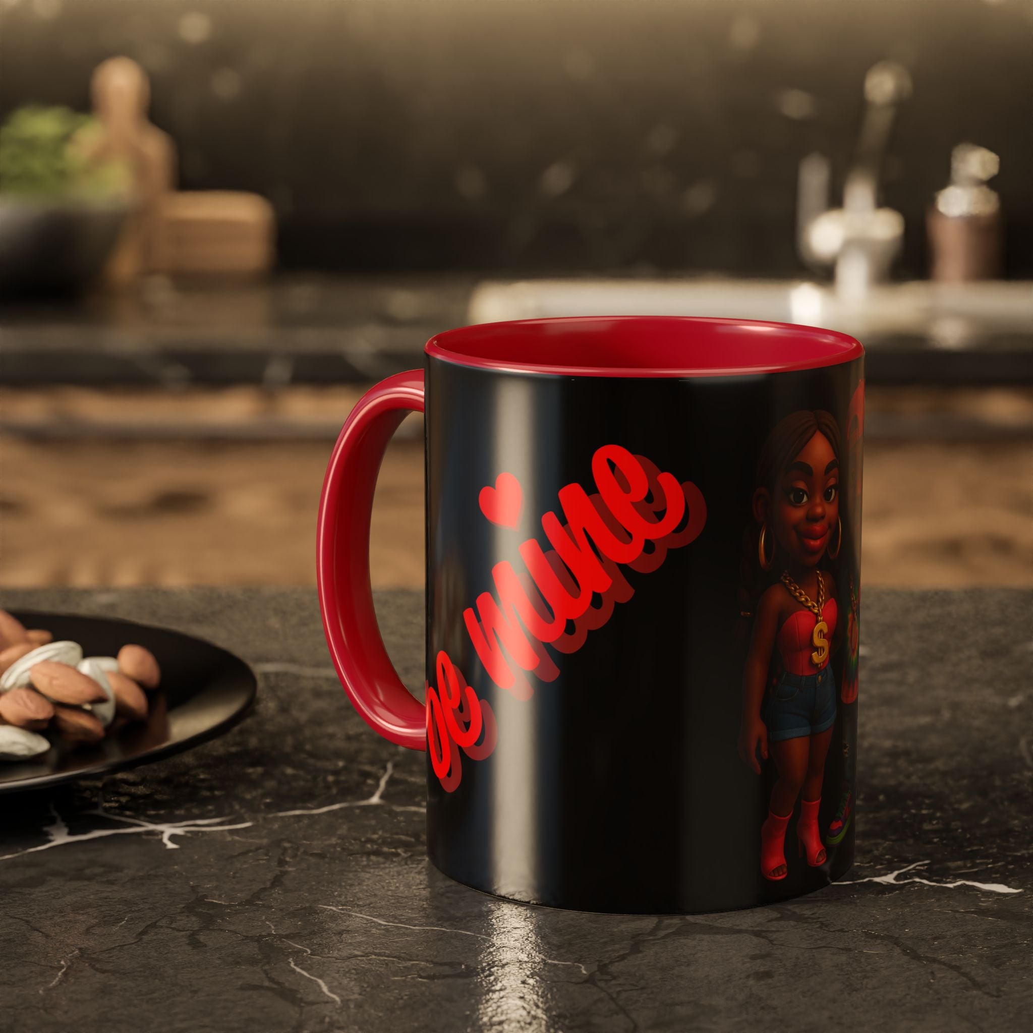 Colorful Be Mine Mug - Fun Couple Design, Perfect Gift for Love and Friendship