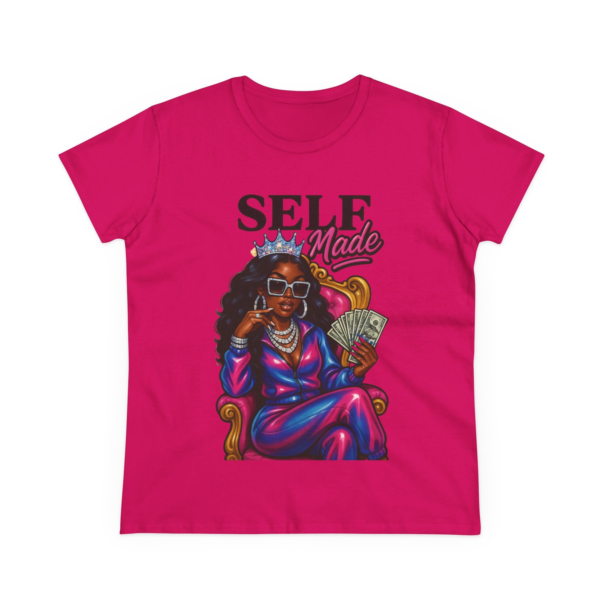 Self Made Women's Midweight Cotton Tee - Empowering Graphic Tee
