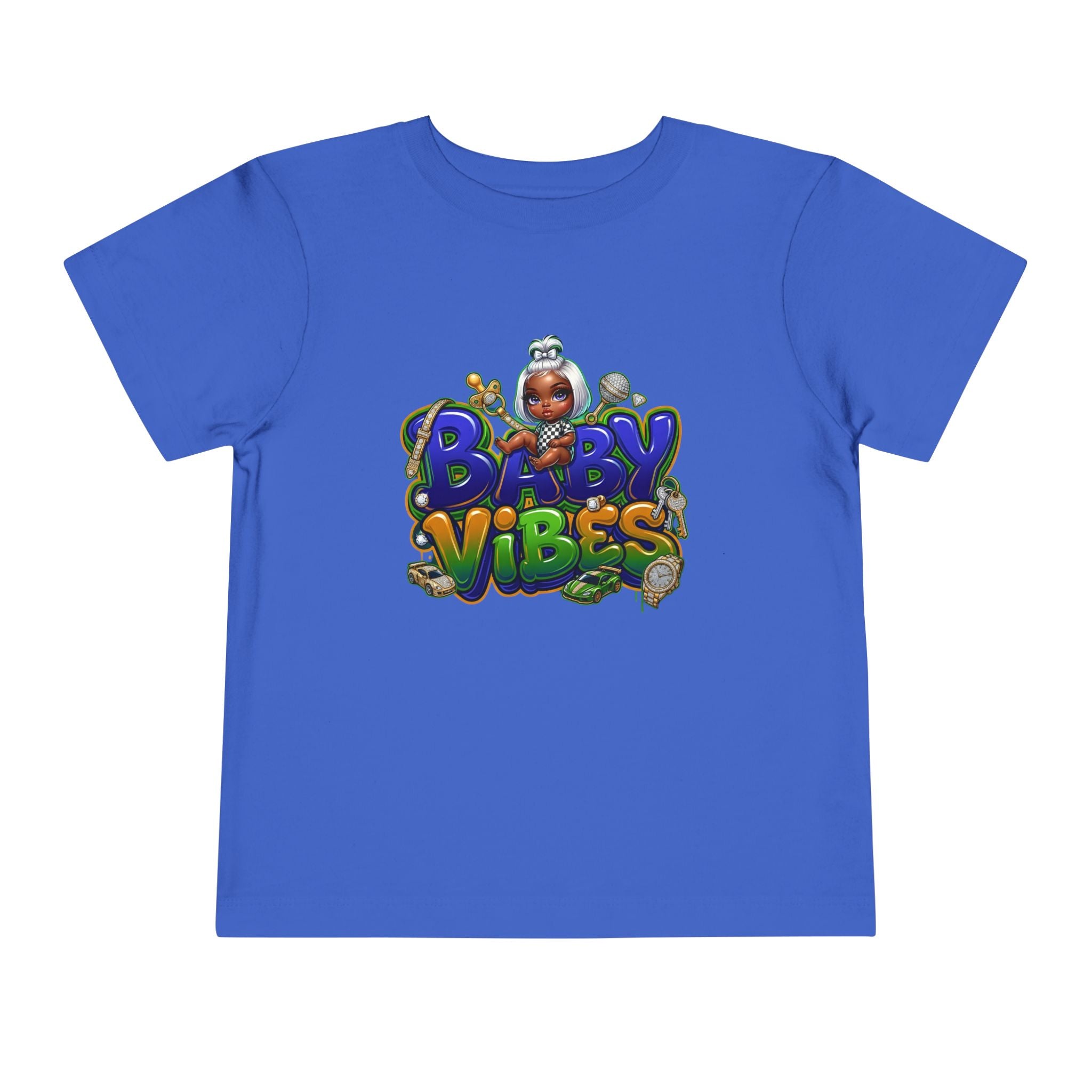 Toddler Tee - 'Baby Vibes' Colorful Kids Graphic Shirt