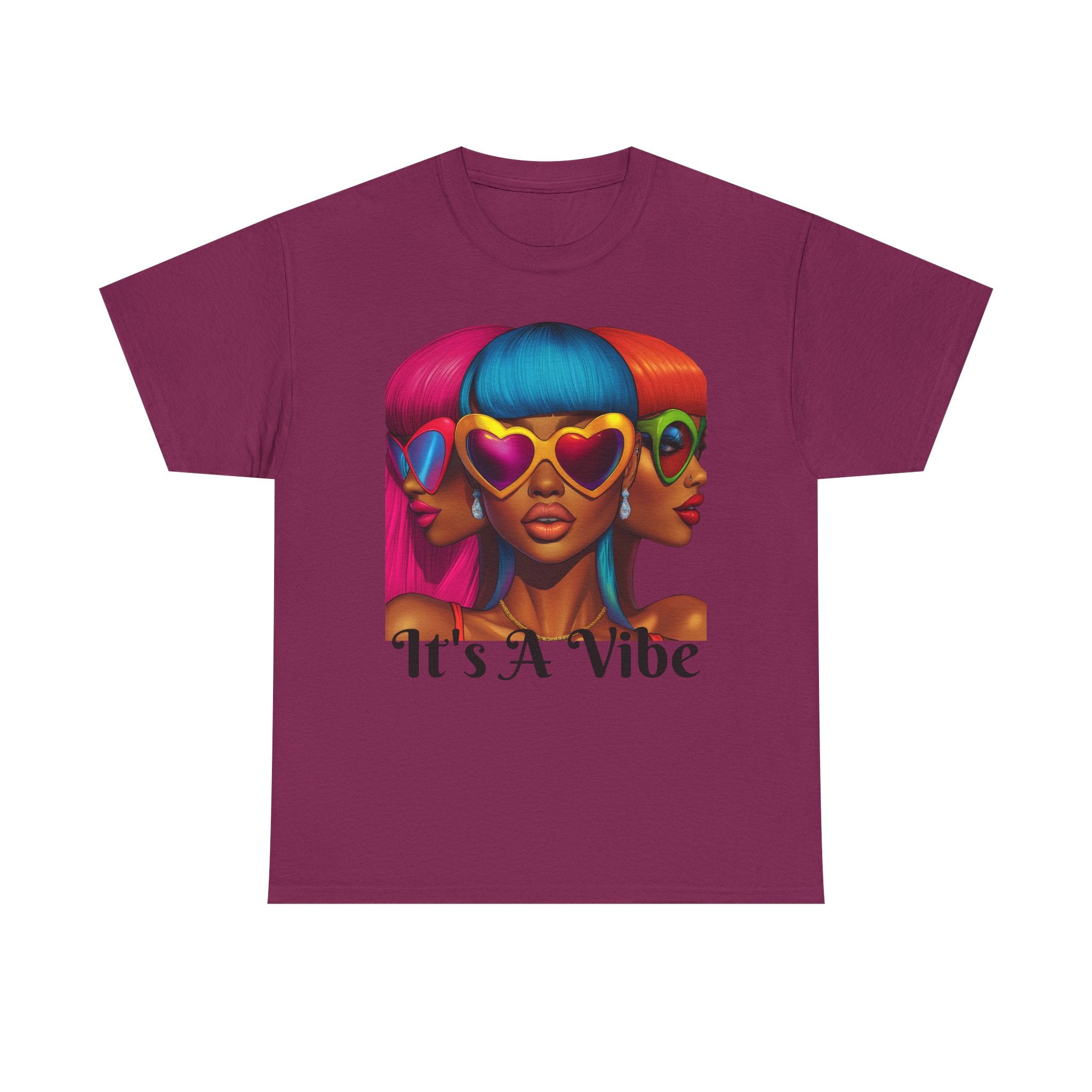 It's A Vibe Unisex Heavy Cotton Tee - Colorful Graphic T-Shirt for Casual Wear