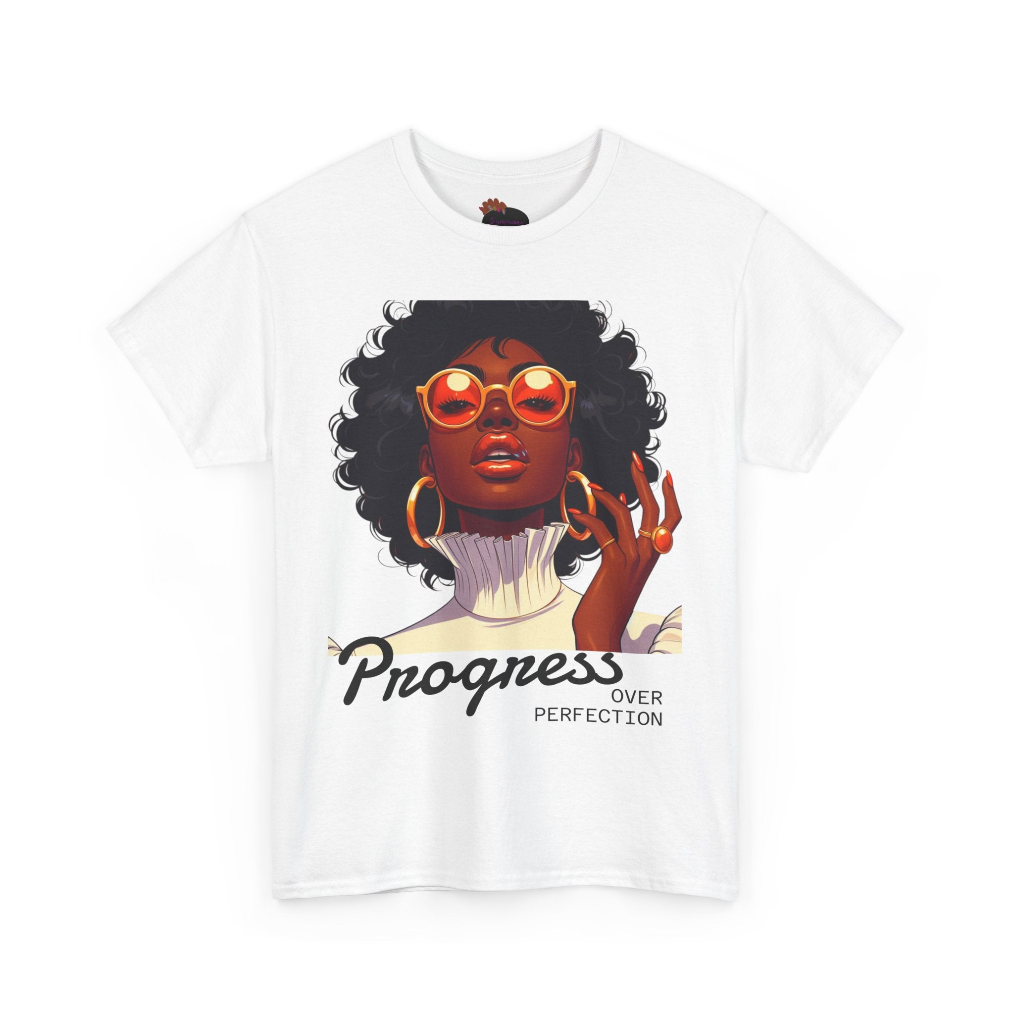 Progress Over Perfection Heavy Cotton Tee - Empowering Fashion for Everyday Confidence