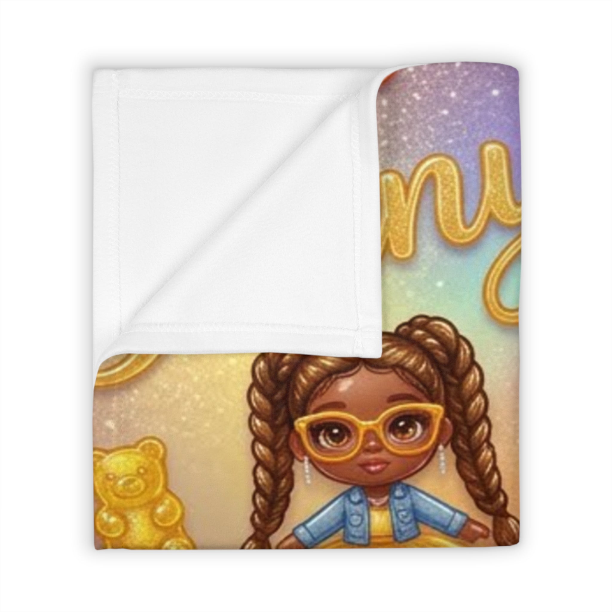 Kids' Doll Pattern Throw Blanket — 'Sunny, Ginger, LaLa' Cozy Plush Blanket