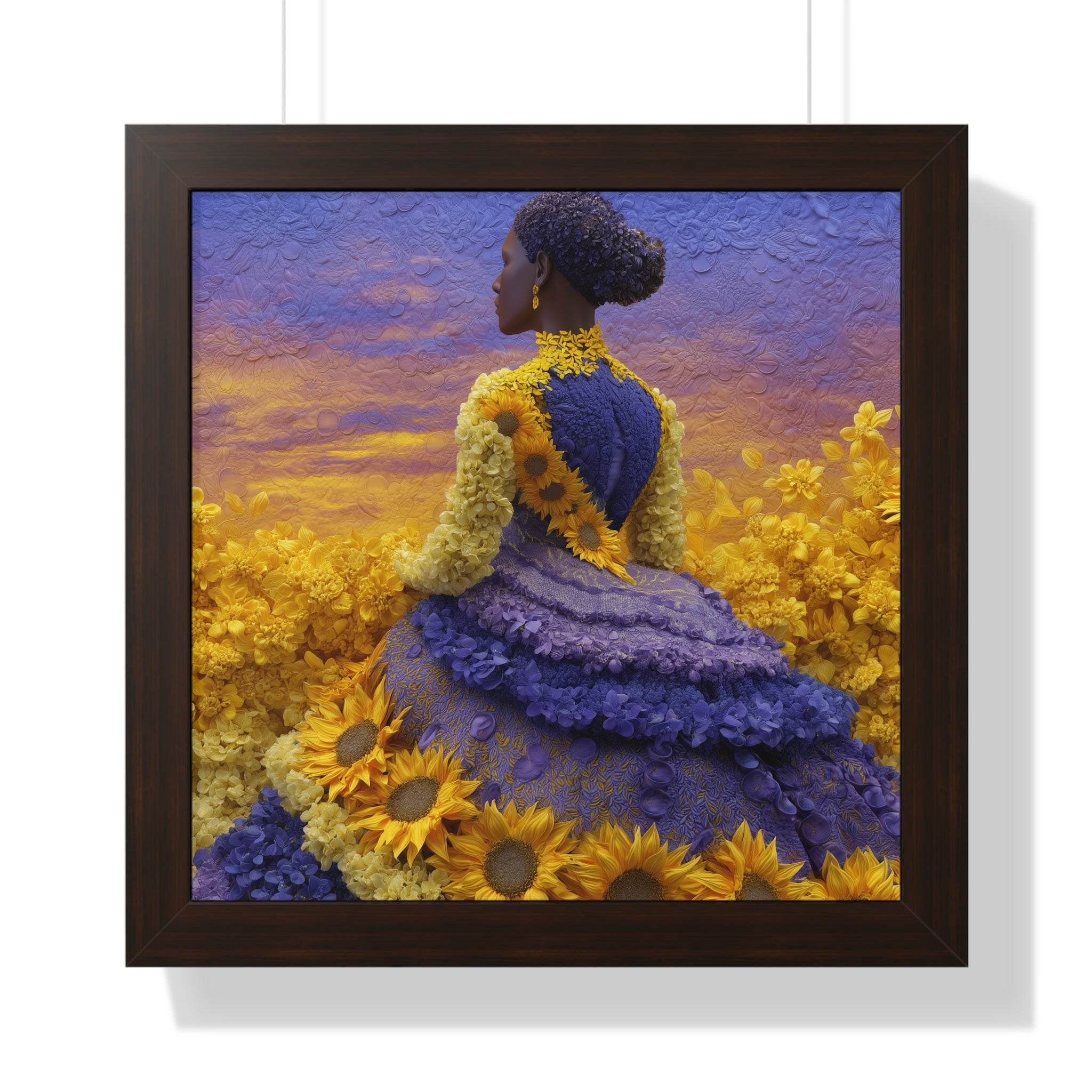 Sunflower Garden Inspiration Framed Poster, Floral Art, Home Decor, Gift for Flower Lovers, Wall Art, Unique Artwork