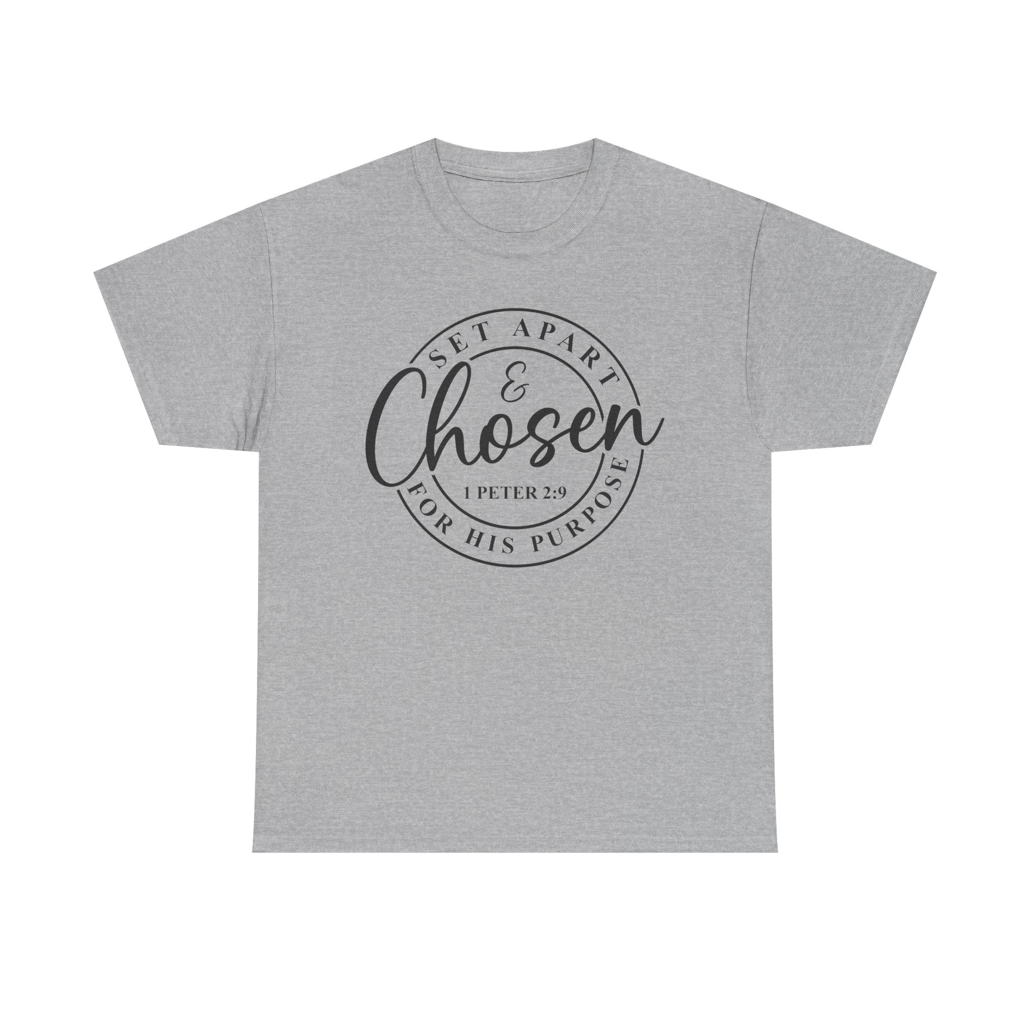 Set Apart & Chosen Unisex Heavy Cotton Tee, Faith-Based T-Shirt, Christian Apparel, Inspirational Gift, Religious Shirt, Meaningful Message