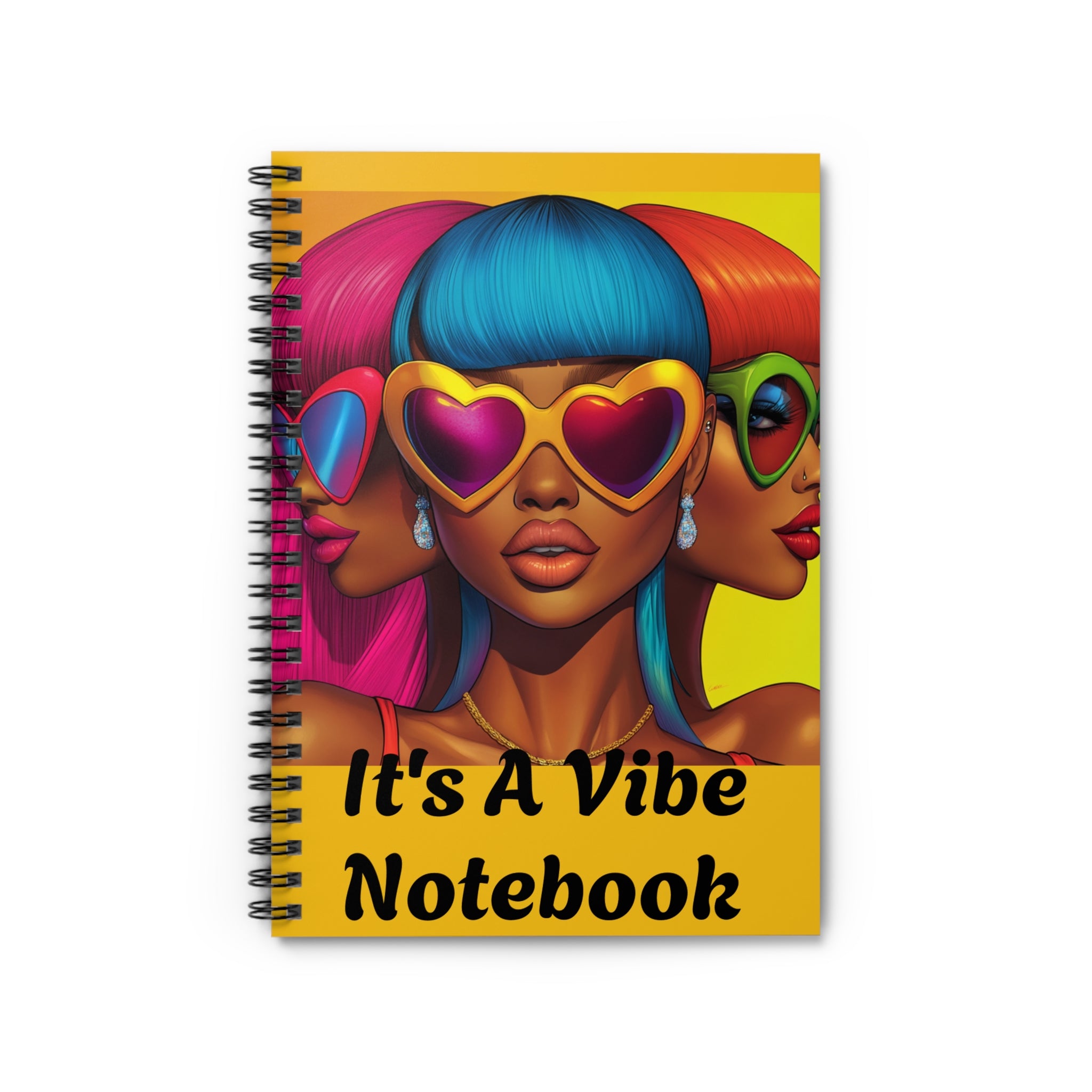Vibrant Spiral Notebook - 'It's A Vibe' Design for Creative Thinkers