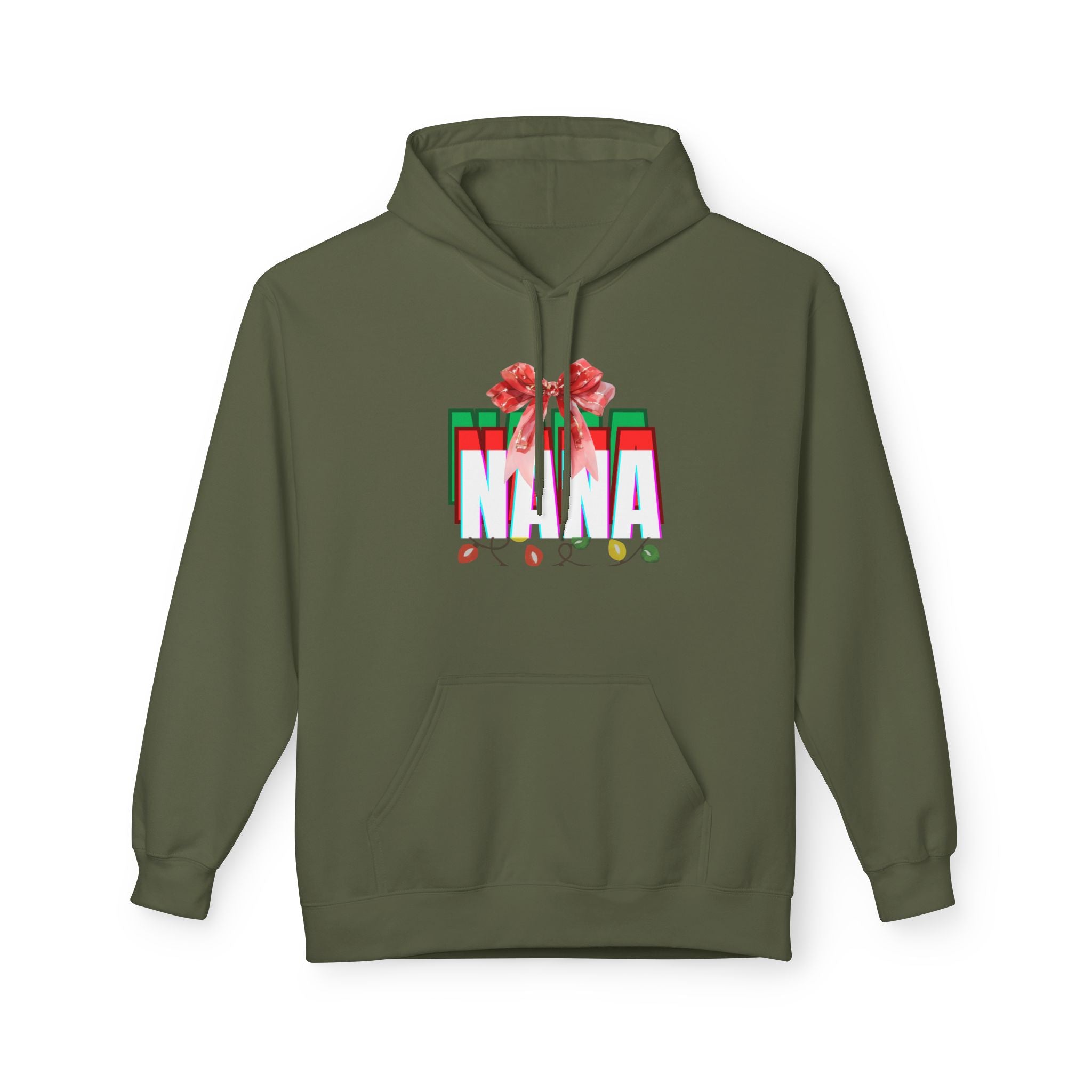 Christmas Nana Hoodie, Unisex Fleece Sweatshirt for Grandmothers, Family Gift, Holiday Apparel, Cozy Winter Wear