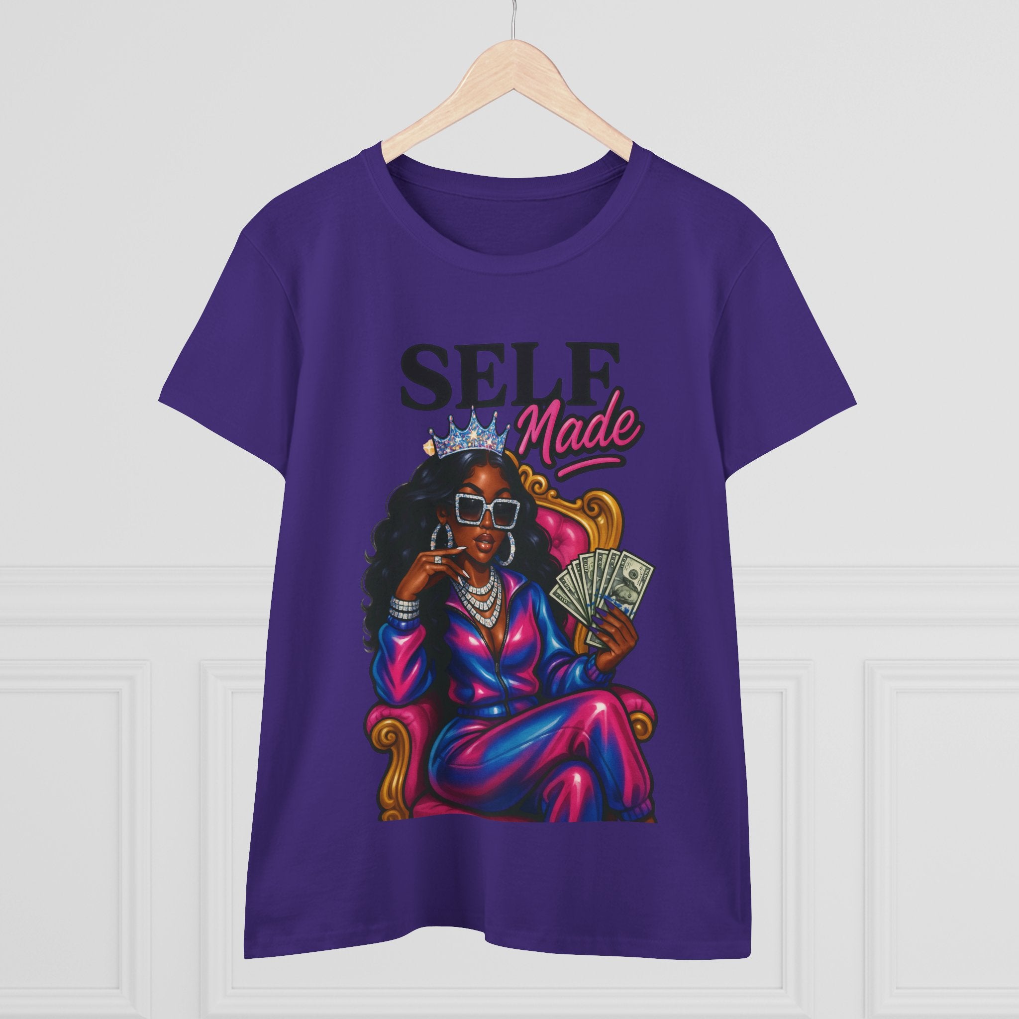 Self Made Women's Midweight Cotton Tee - Empowering Graphic Tee
