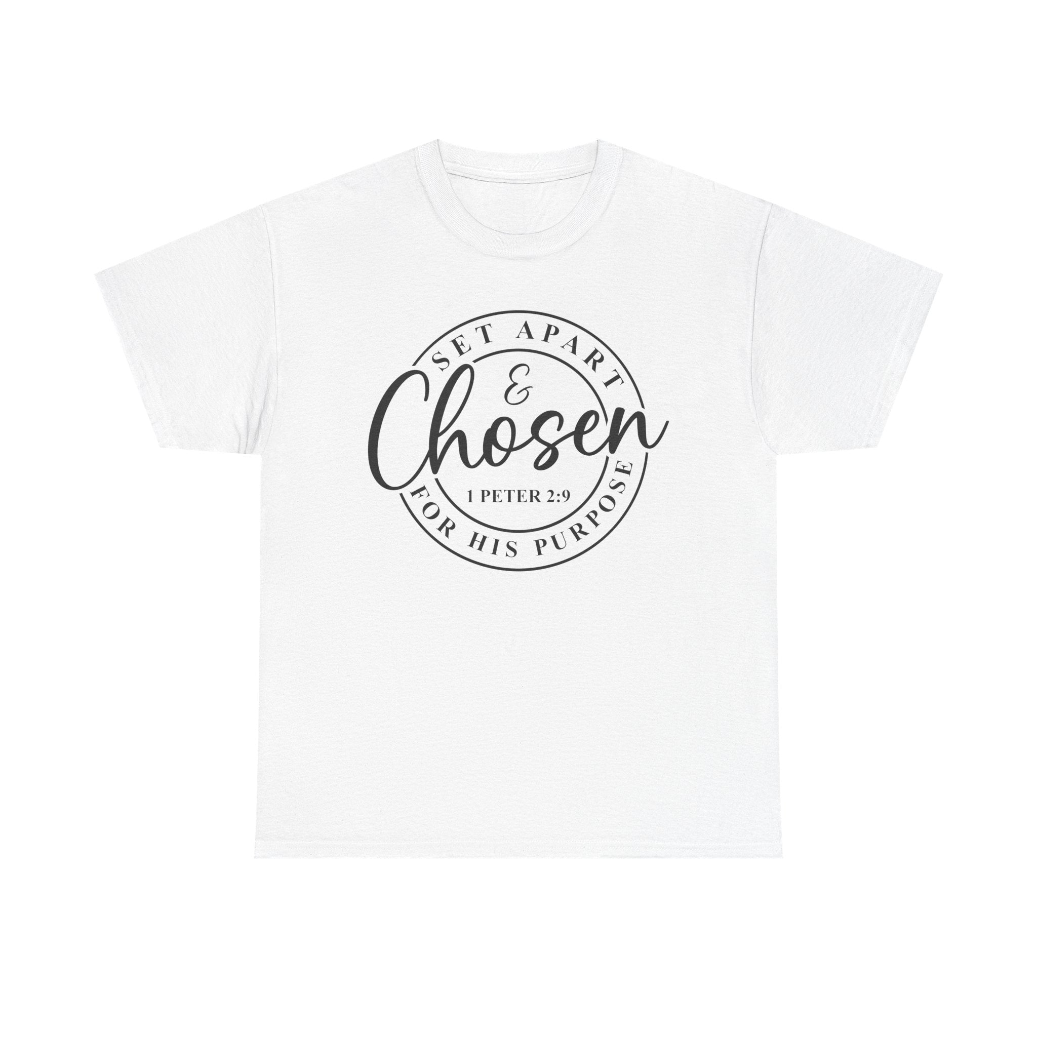 Set Apart & Chosen Unisex Heavy Cotton Tee, Faith-Based T-Shirt, Christian Apparel, Inspirational Gift, Religious Shirt, Meaningful Message