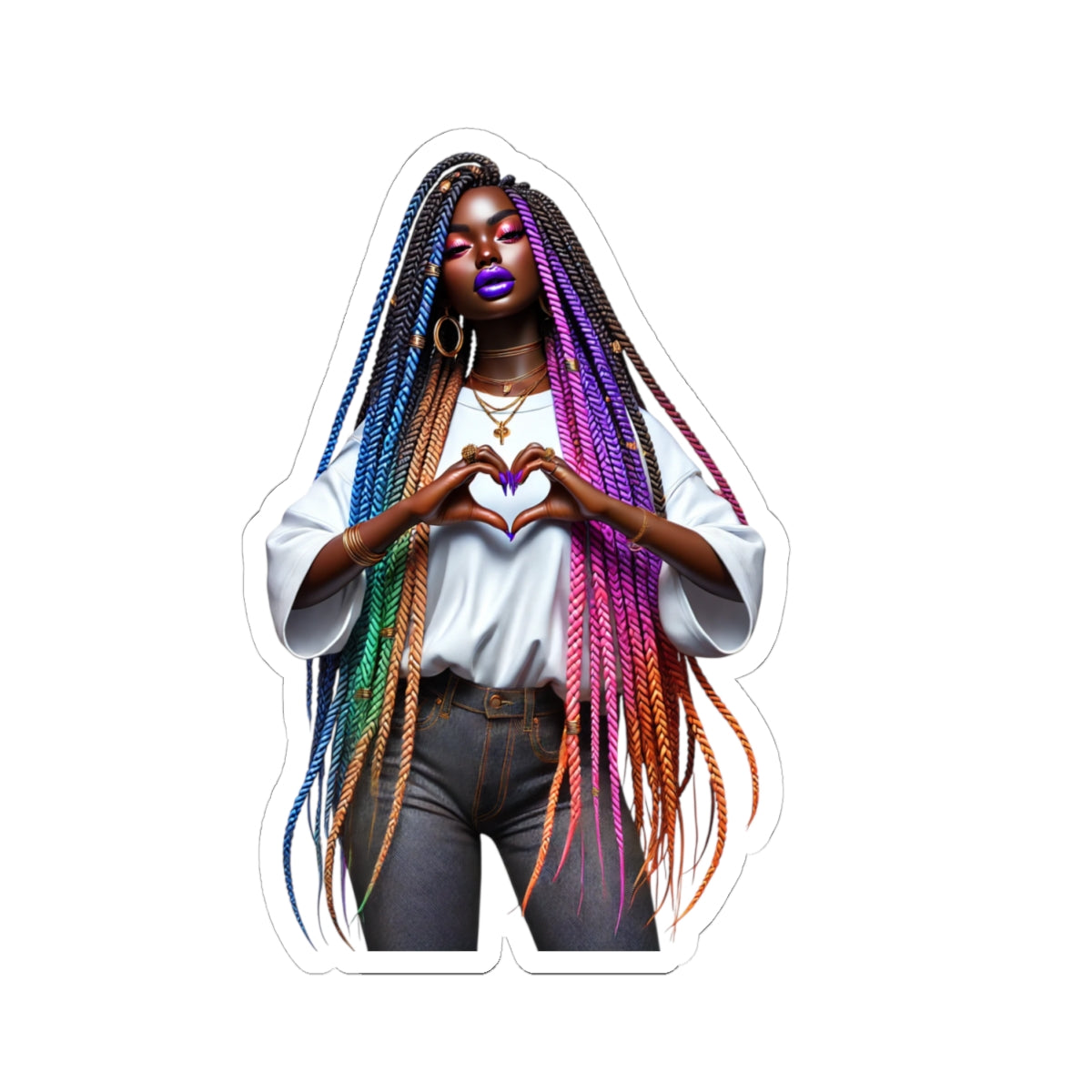 Love Colorful Heart-Shaped Kiss-Cut Stickers for Self-Expression