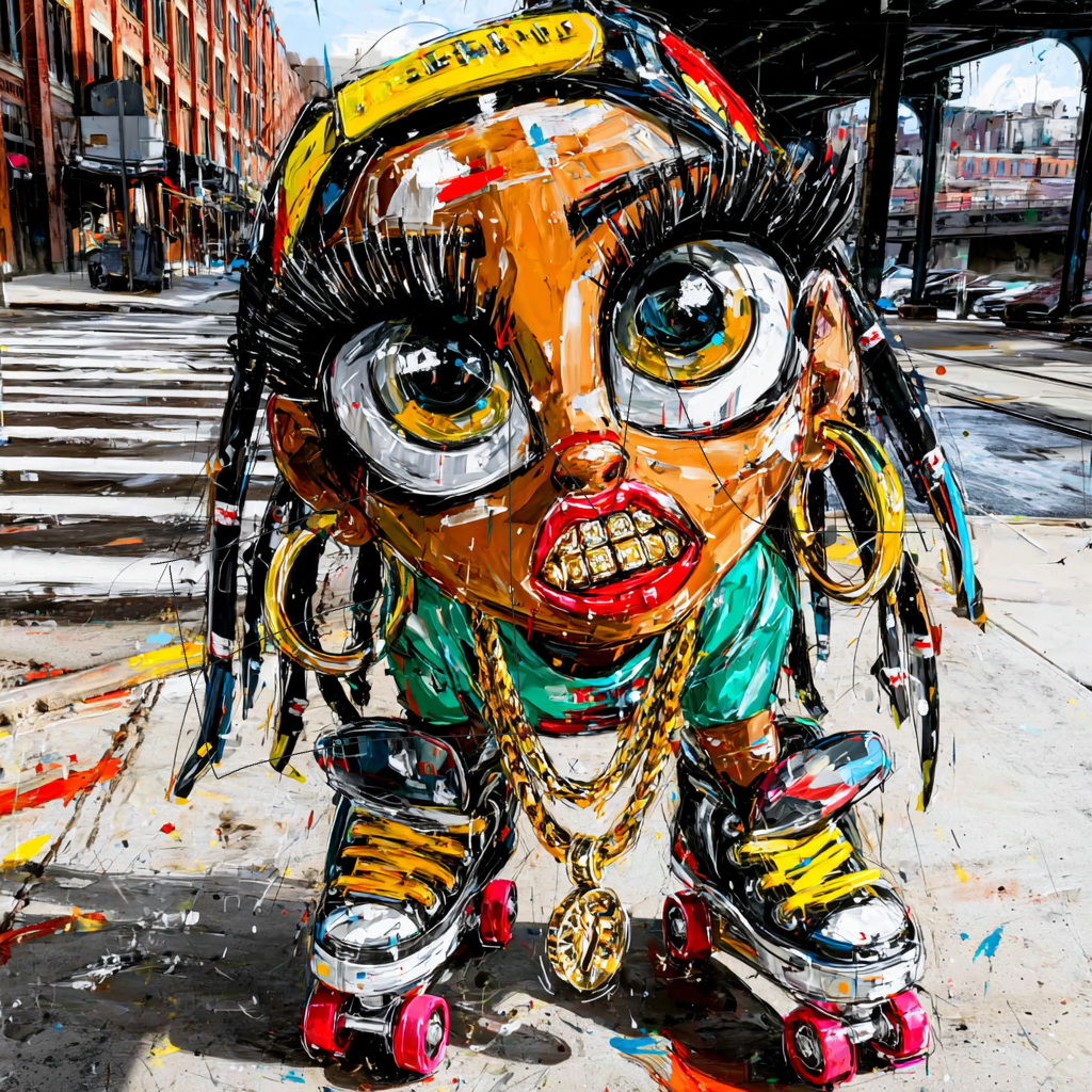 Big City Skater digital art PNG by Ebony Monique