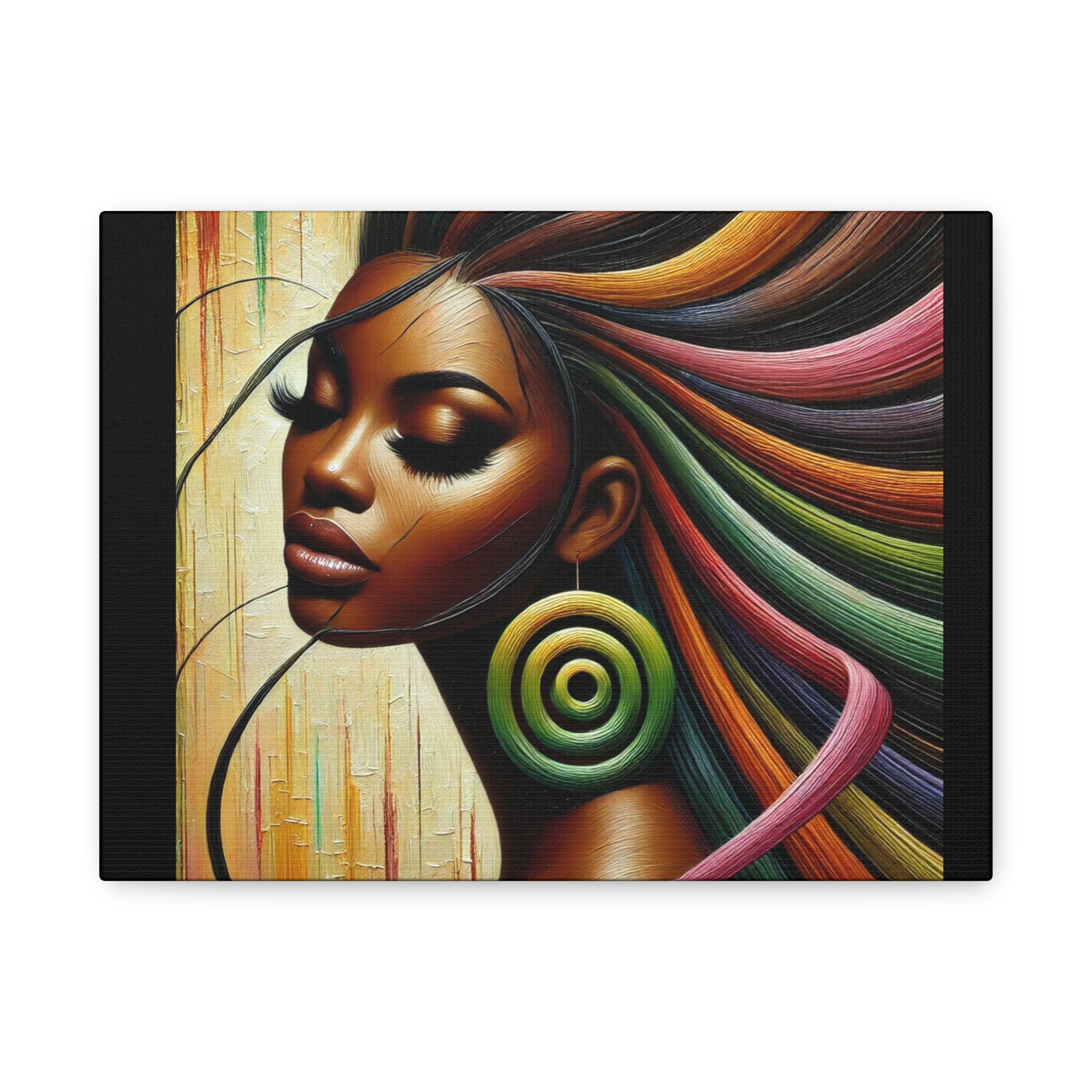 Glowing Vibrant African Art Canvas Print - 1.25" Stretched Wall Decor