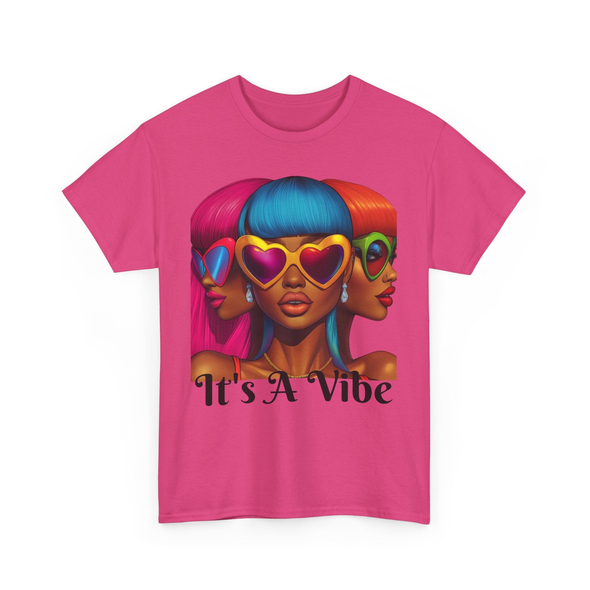 It's A Vibe Unisex Heavy Cotton Tee - Colorful Graphic T-Shirt for Casual Wear