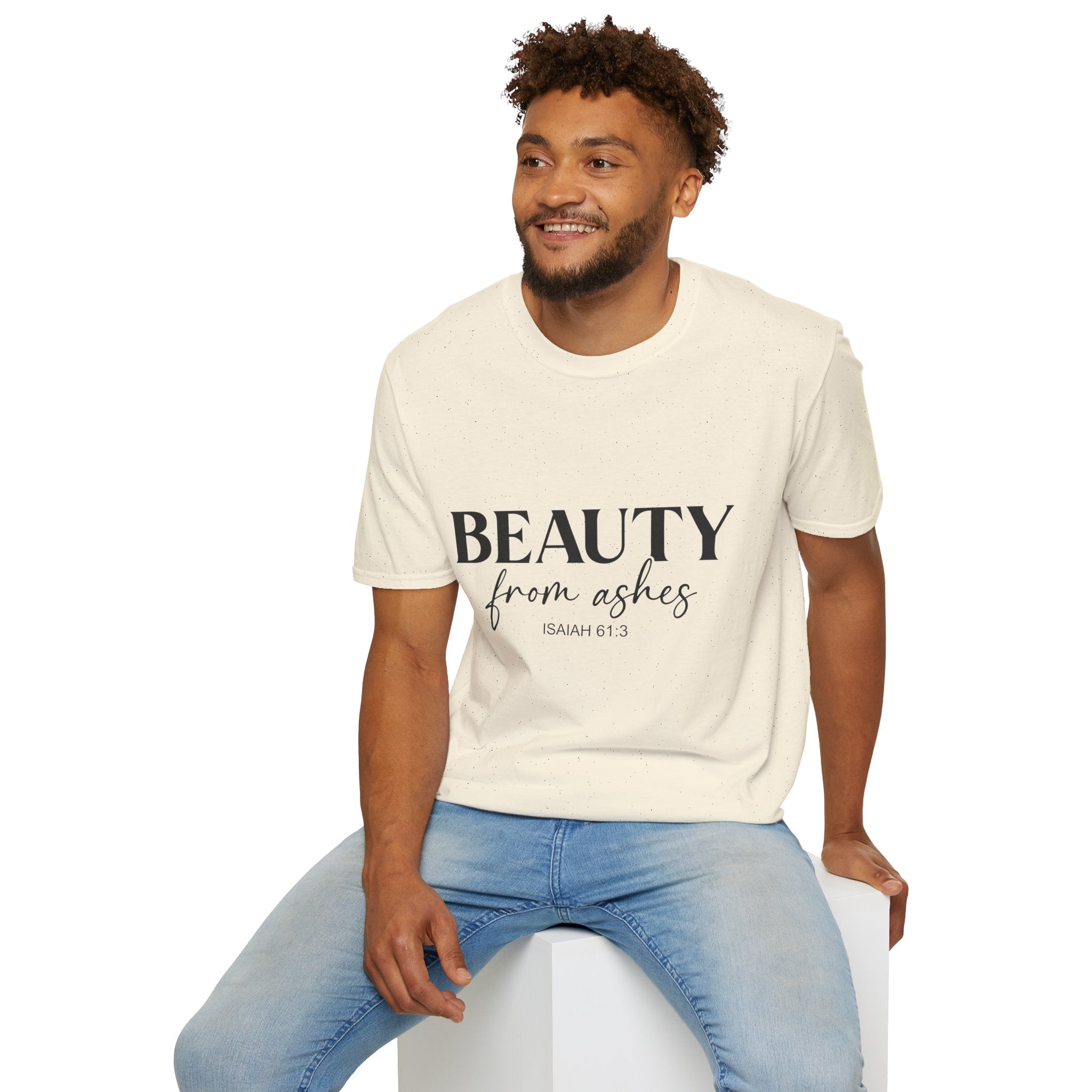 Inspirational Unisex T-Shirt: Beauty from Ashes, Faith Apparel, Motivational Gift, Christian Shirt, Casual Style, Uplifting Quote