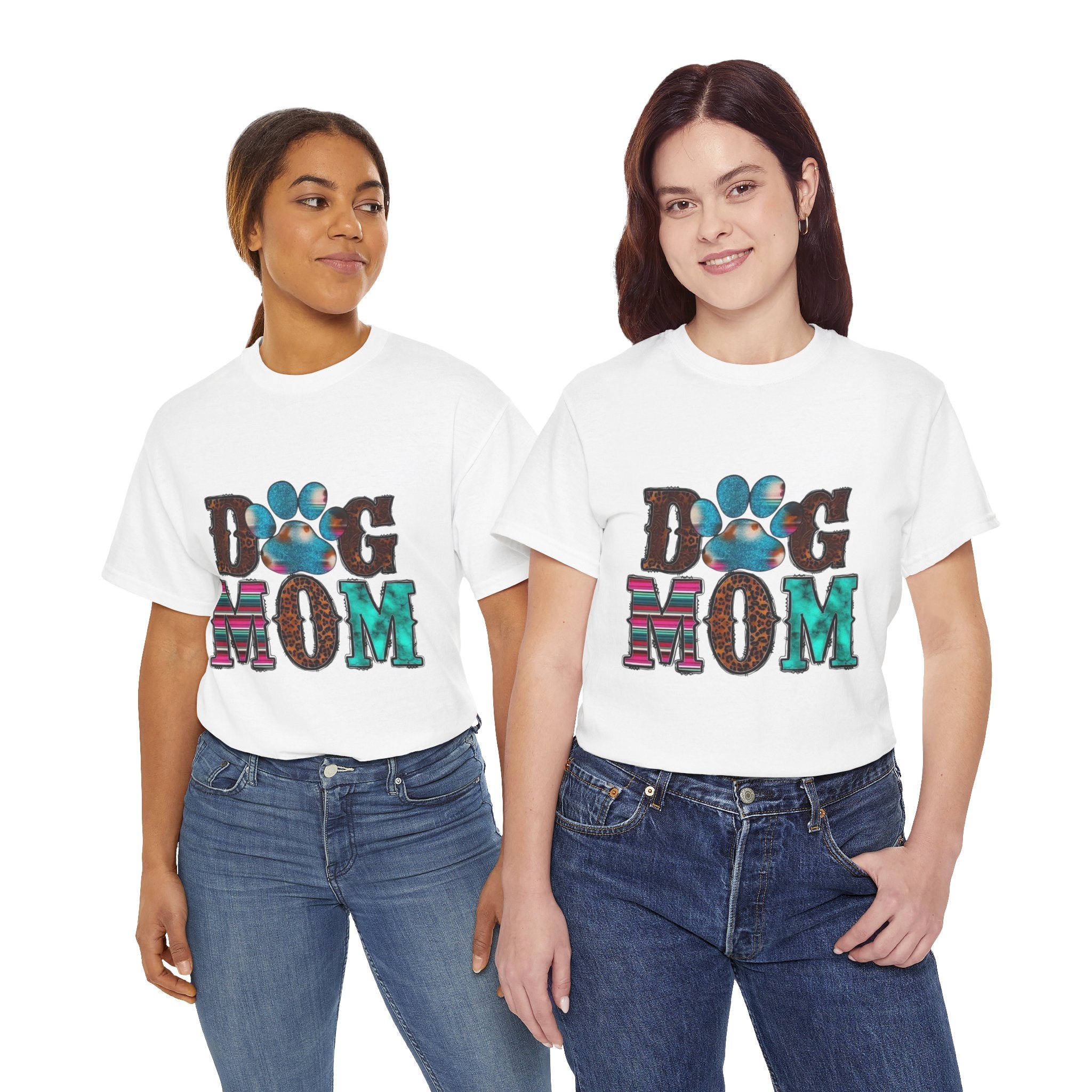 Dog Mom Heavy Cotton Tee, Pet Lover Gift, Dog Owner Apparel, Fun Animal Shirt, Cute Casual Wear, Perfect for Dog Lovers