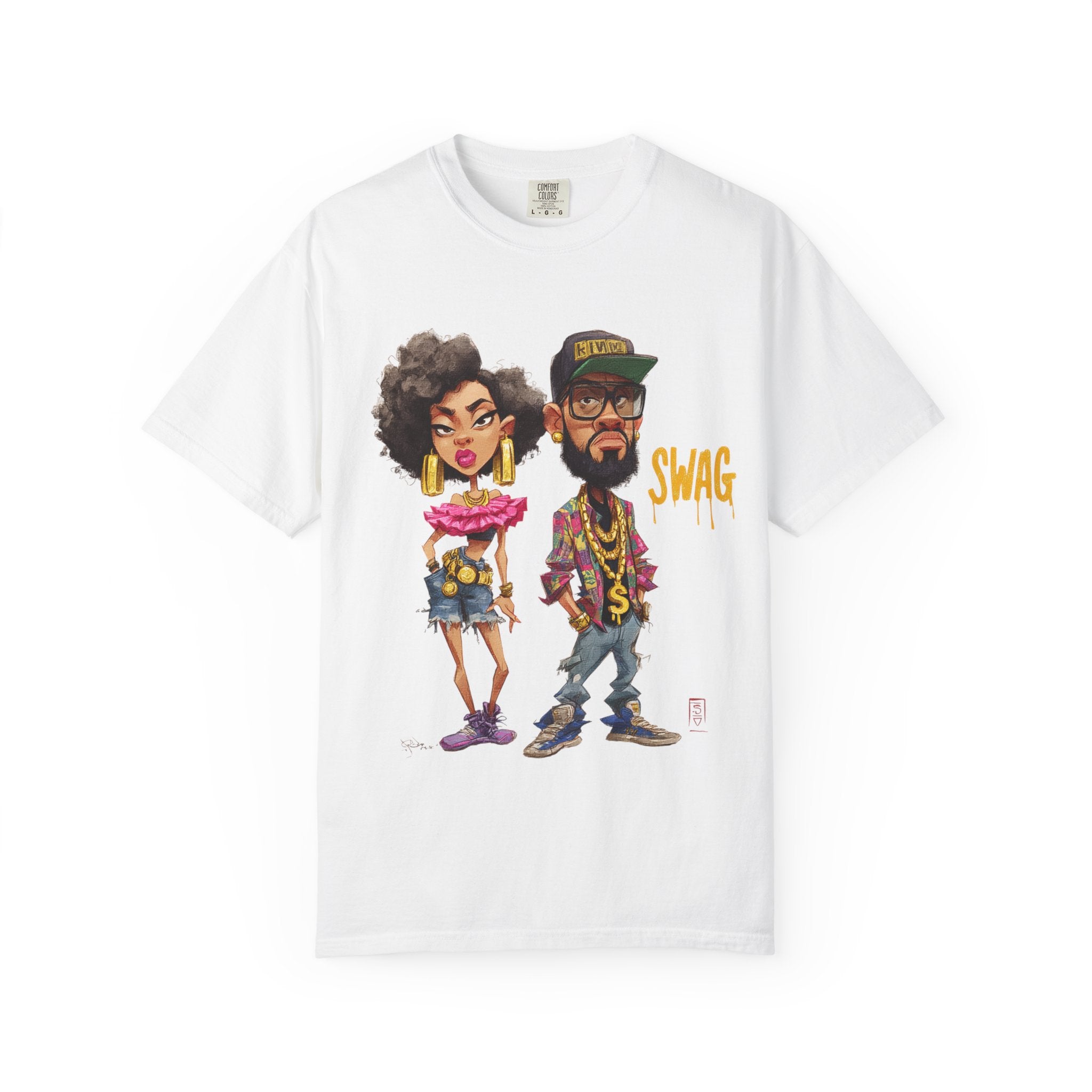 Unisex Garment-Dyed T-Shirt with Cool Cartoon Design - 'SWAG'