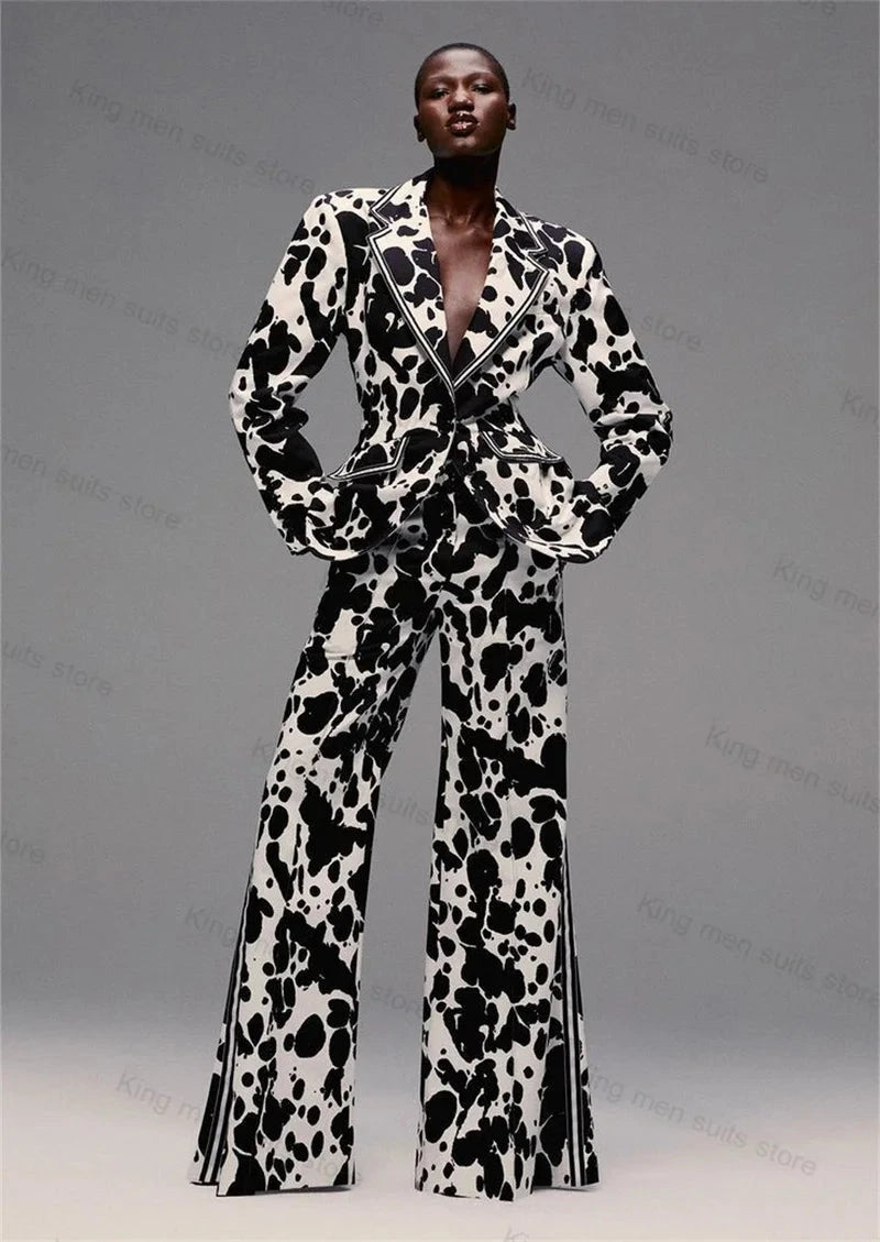 Black White Zebra Printed Women Suit - ShopEbonyMonique