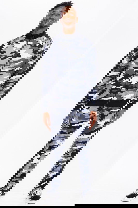 CAMO WITH STRIPE TRACK BOTTOM PANTS - ShopEbonyMonique