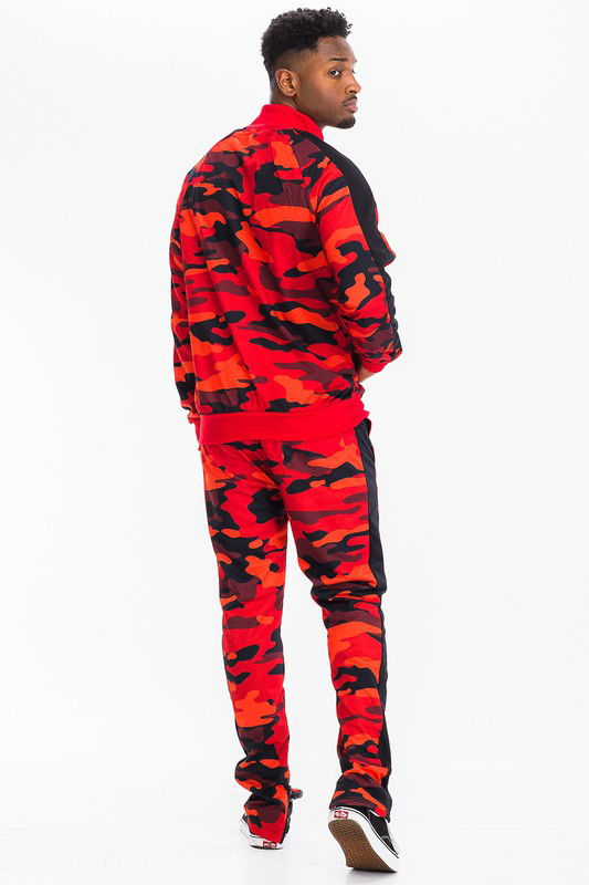 CAMO WITH STRIPE TRACK BOTTOM PANTS - ShopEbonyMonique