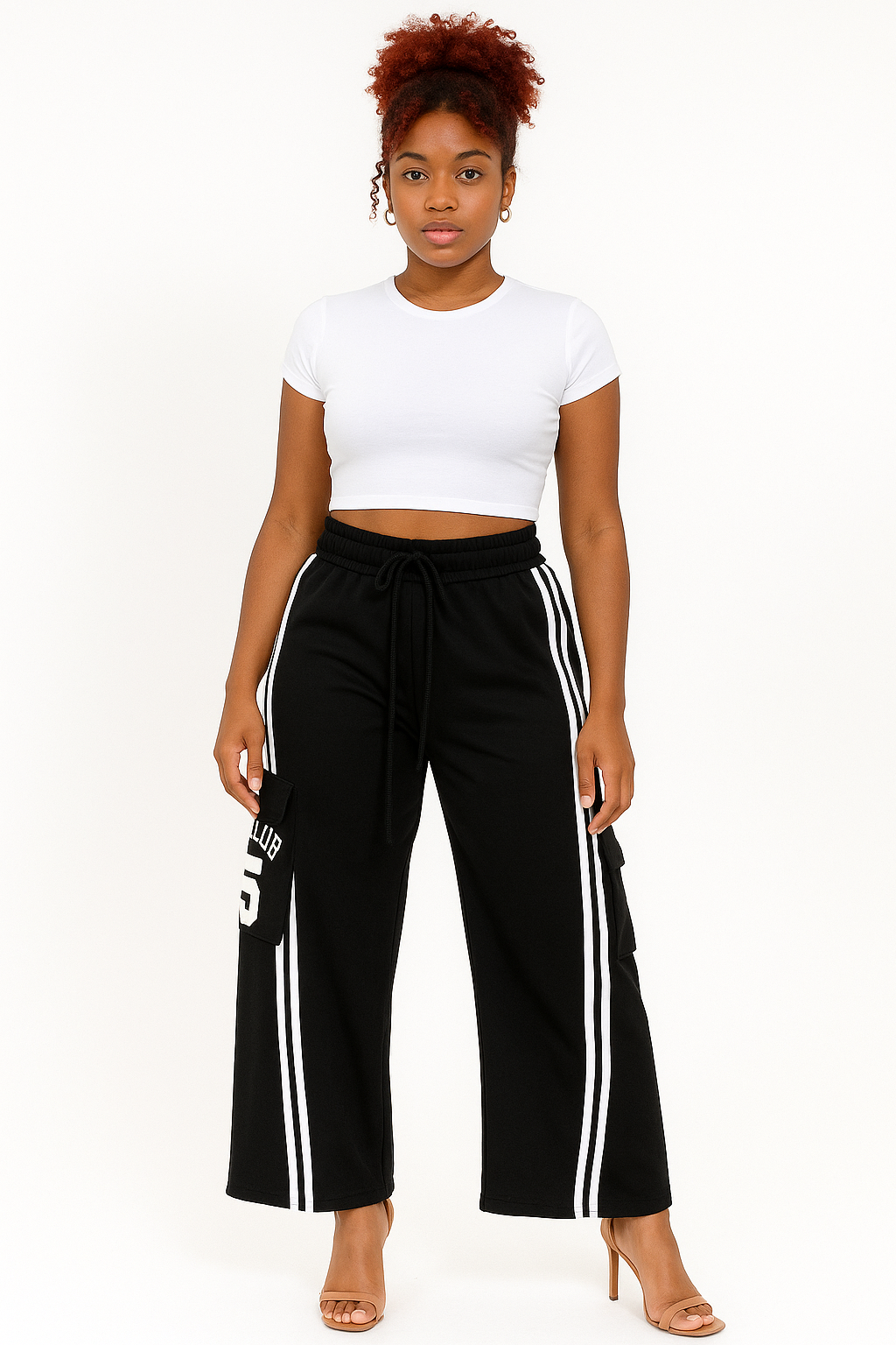 Sportswear drawstring cargo pants