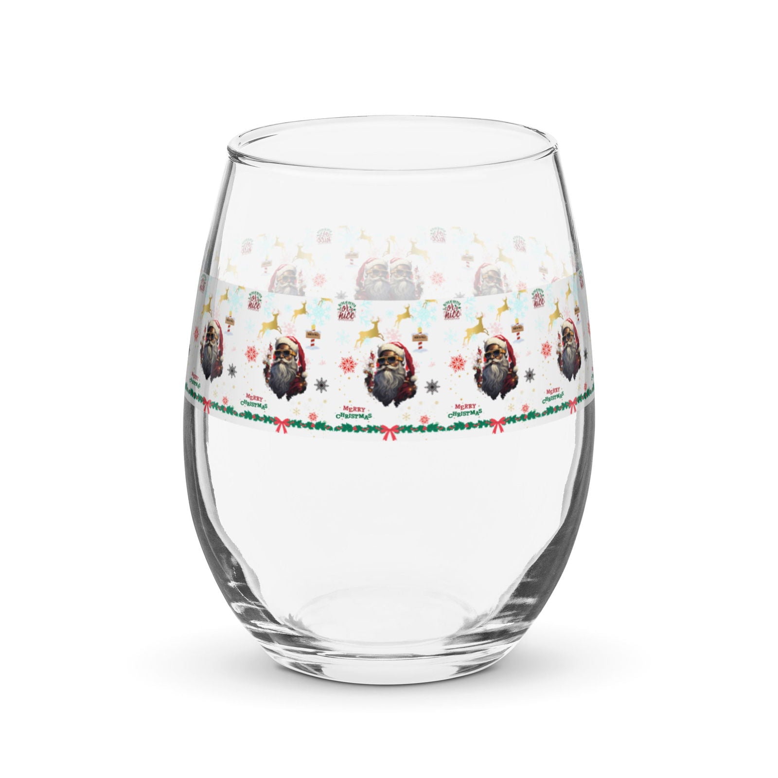 Christmas Stemless wine glass - ShopEbonyMonique