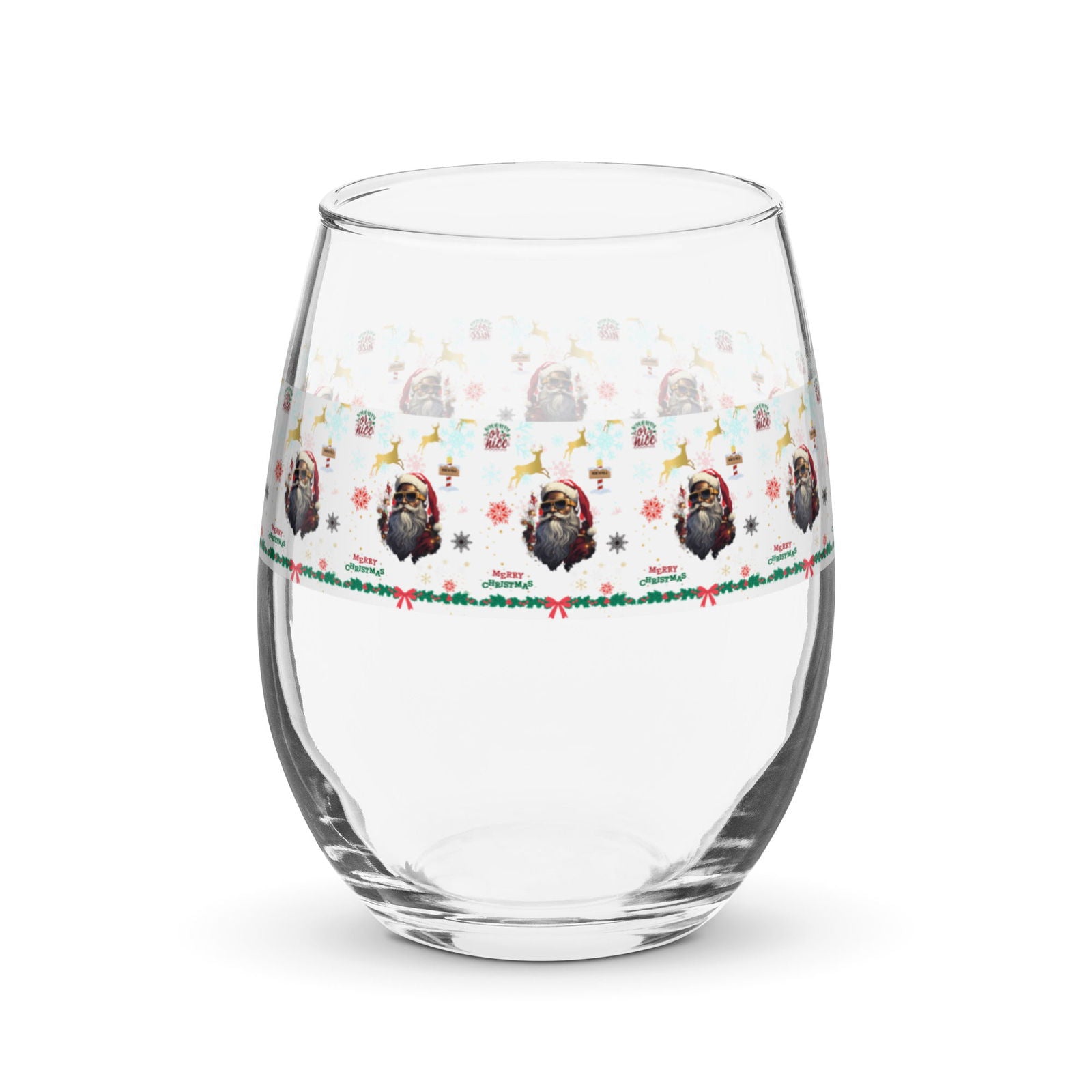 Christmas Stemless wine glass - ShopEbonyMonique