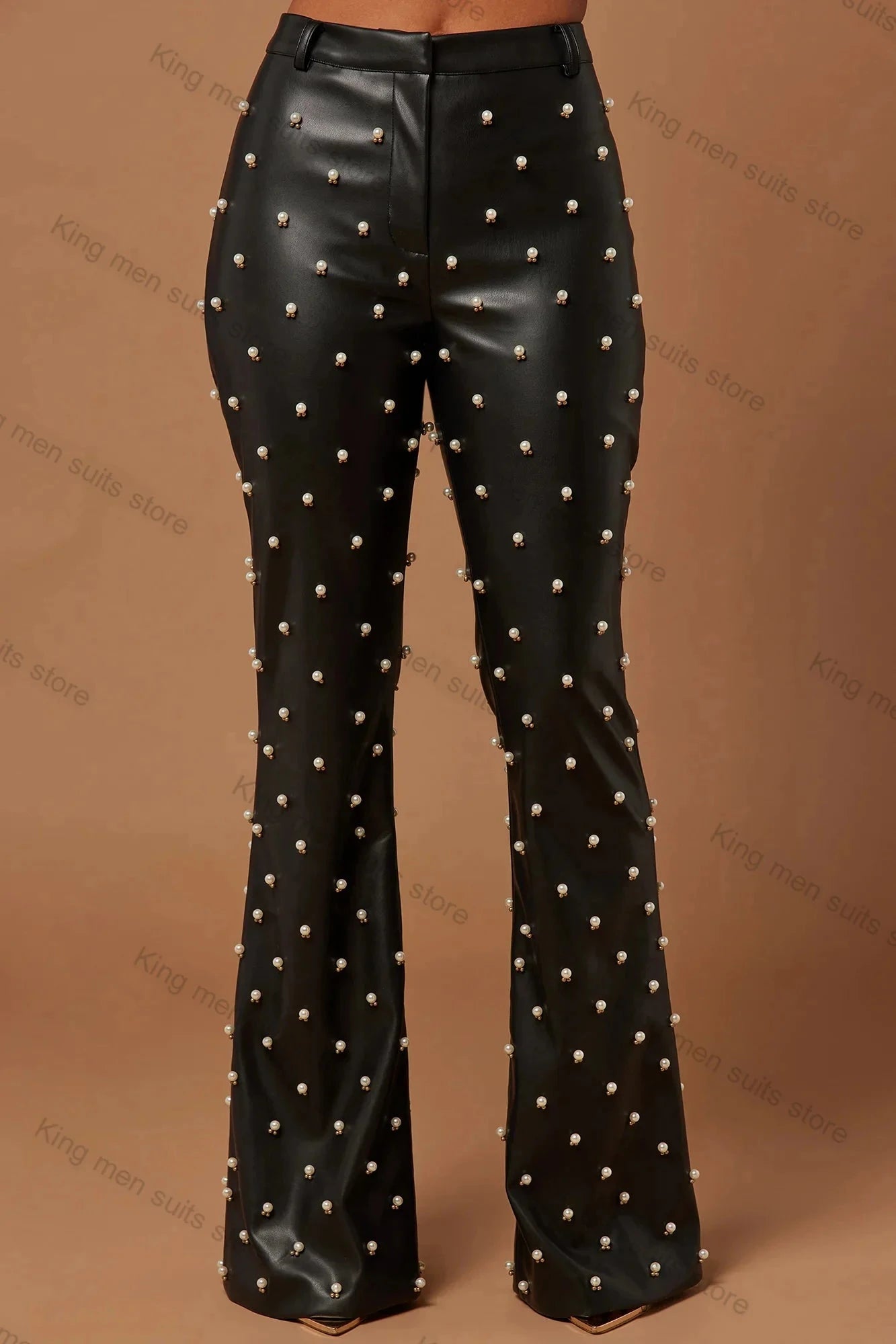 Custom Leather Pearls Women Suit - ShopEbonyMonique