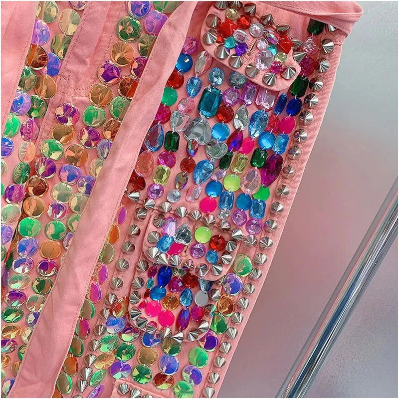 Designer Style Crystals Beading Jeans - ShopEbonyMonique
