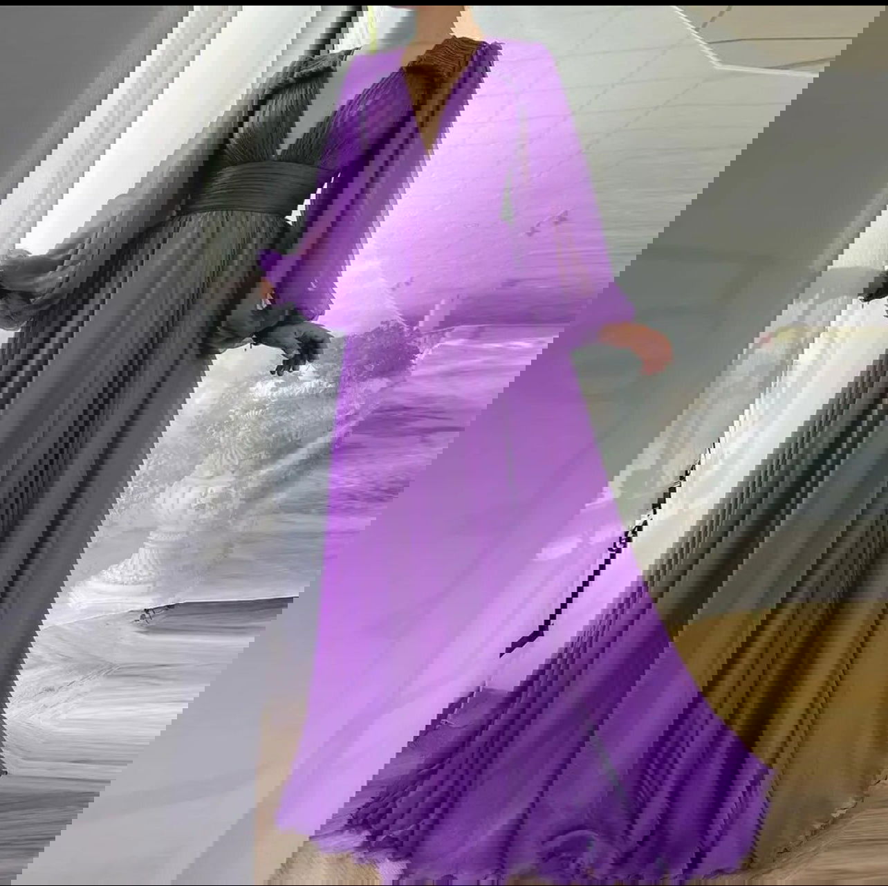 EM Chiffon Pleat Ruched A-Line Dress - ShopEbonyMonique