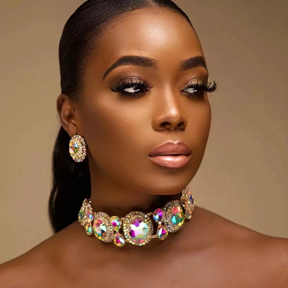 EM Crystal Necklace Set Earrings - ShopEbonyMonique